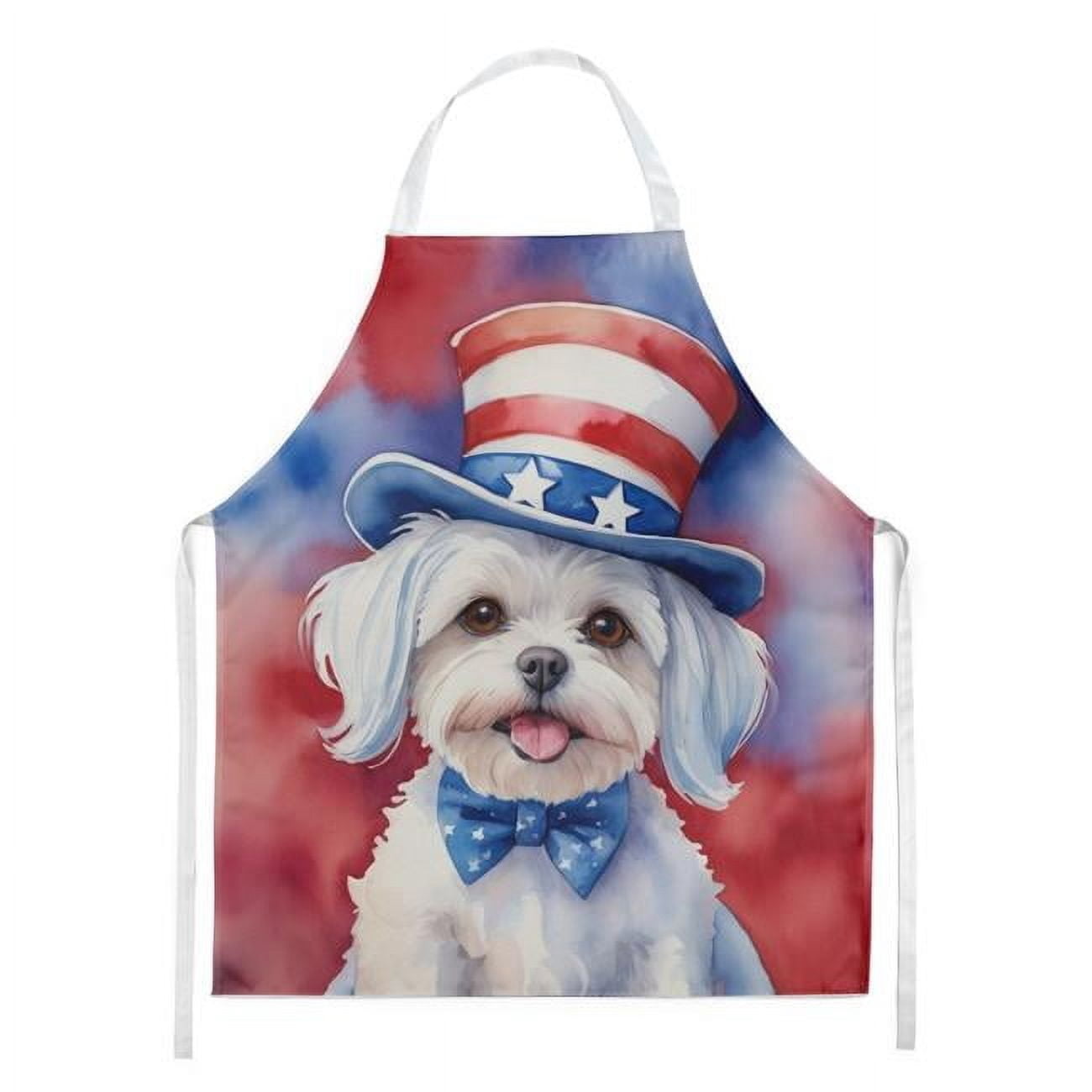 Carolines Treasures DAC5755APRON 30 x 27 in. Maltese Patriotic American Apron