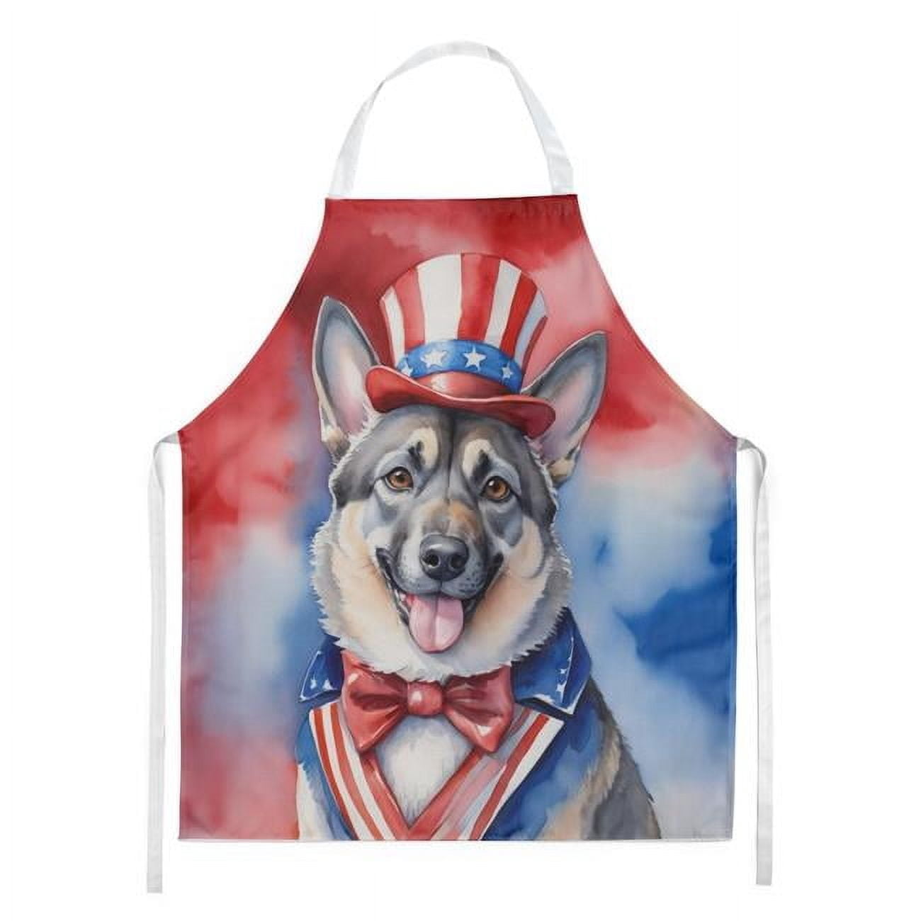 Carolines Treasures DAC5764APRON 30 x 27 in. Norwegian Elkhound Patriotic American Apron
