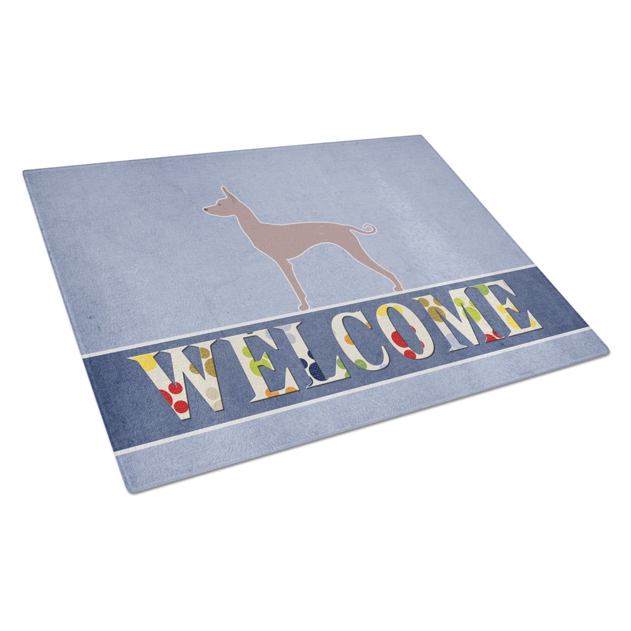 Carolines Treasures Dogo Argentino Welcome Glass Cutting Board Large 12H x 16W multicolor