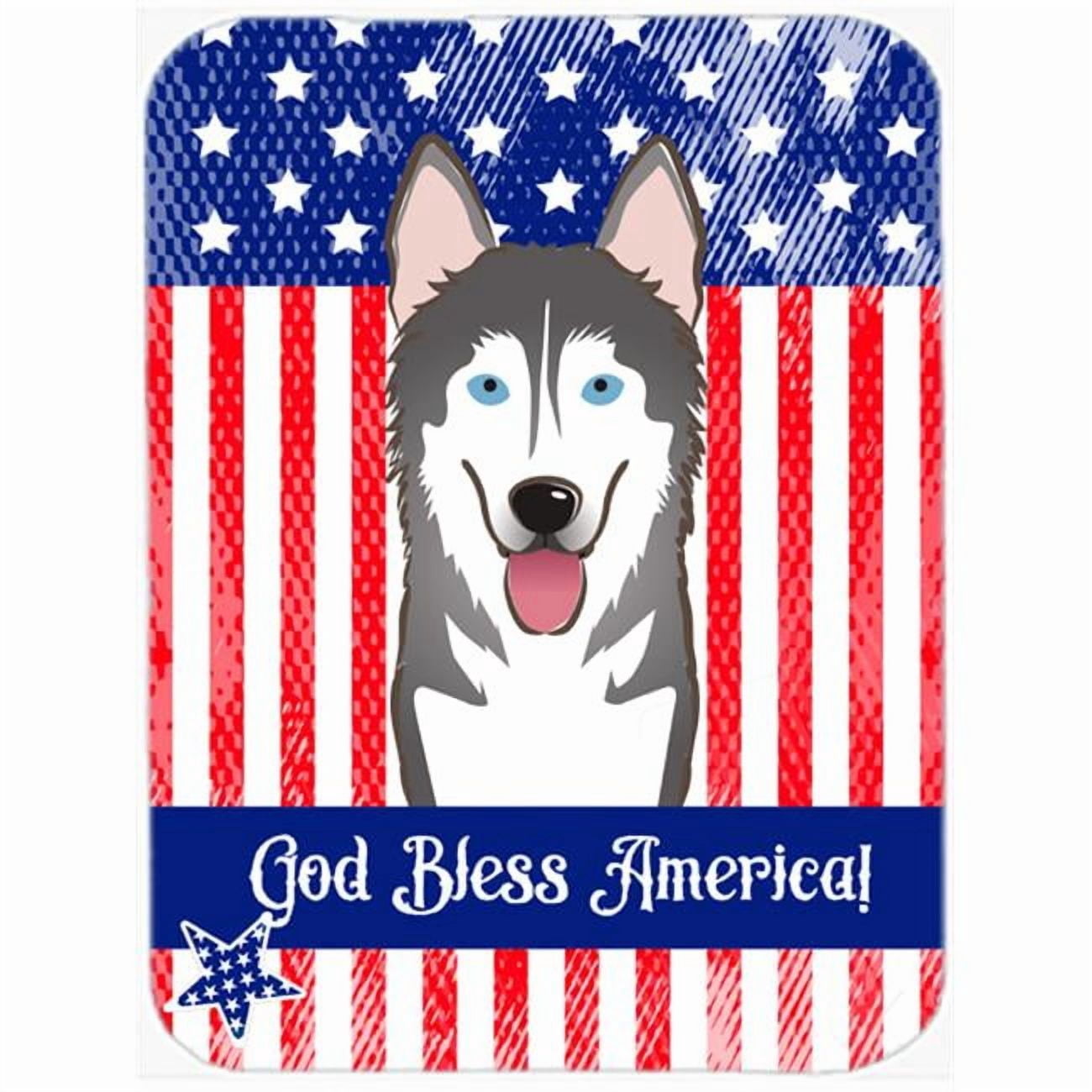 Carolines Treasures Flag and Alaskan Malamute Glass Cutting Board Large 12H x 16W multicolor
