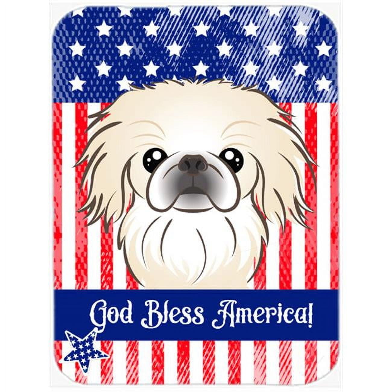 Carolines Treasures Flag and Pekingese Glass Cutting Board Large 12H x 16W multicolor