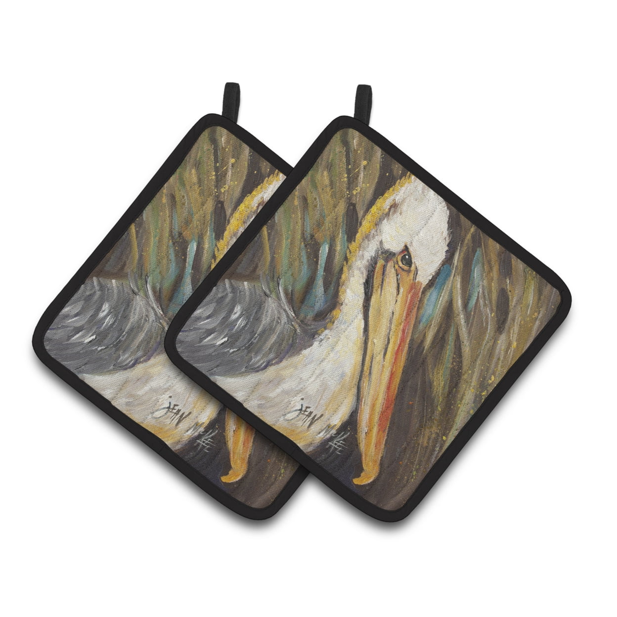 Carolines Treasures JMK1216PTHD Pelican lookin West Pair of Pot Holders , 7.5HX7.5W, multicolor