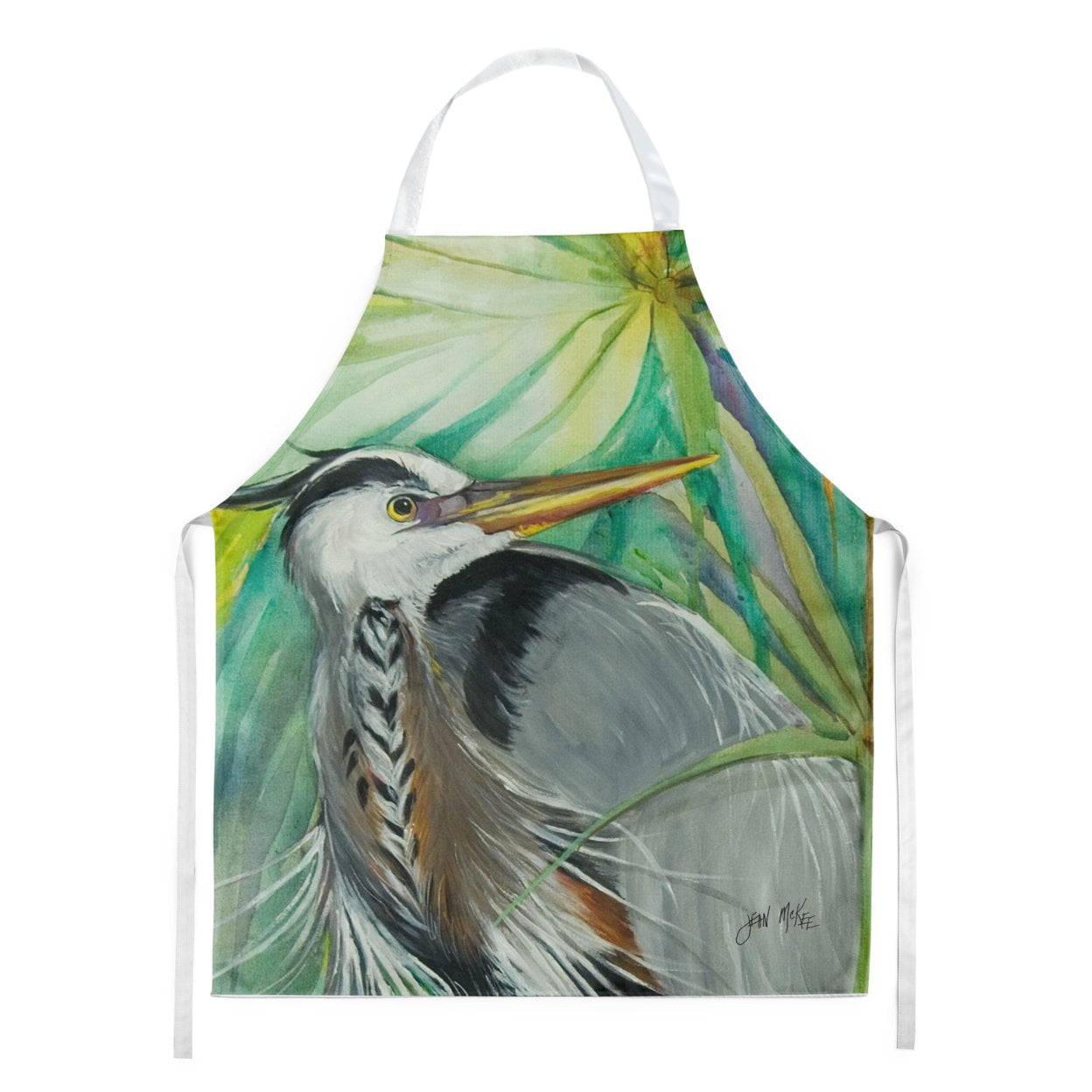Carolines Treasures JMK1284APRON Blue Heron Apron Large multicolor