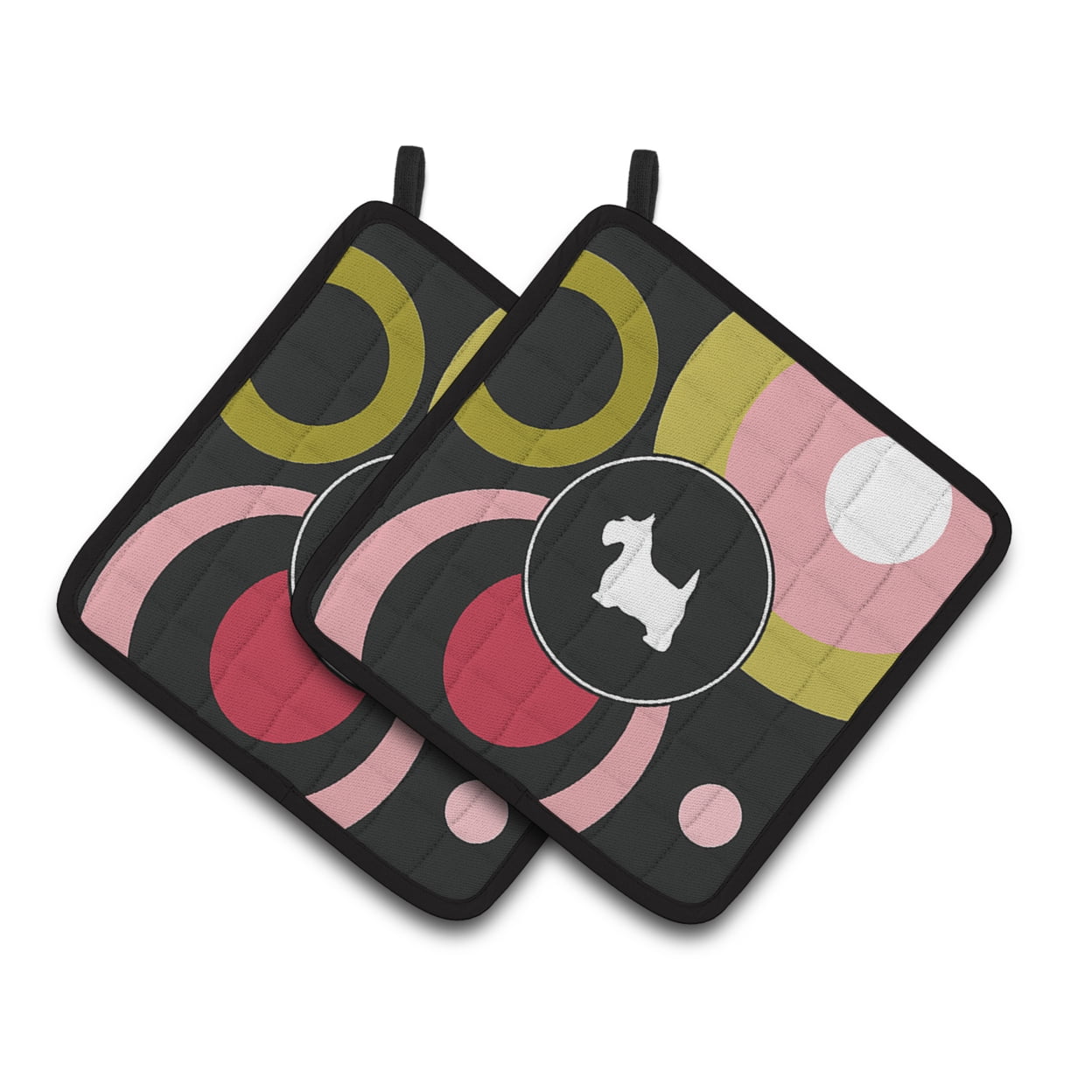 Carolines Treasures KJ1147PTHD Scottish Terrier Pair of Pot Holders , 7.5HX7.5W, multicolor