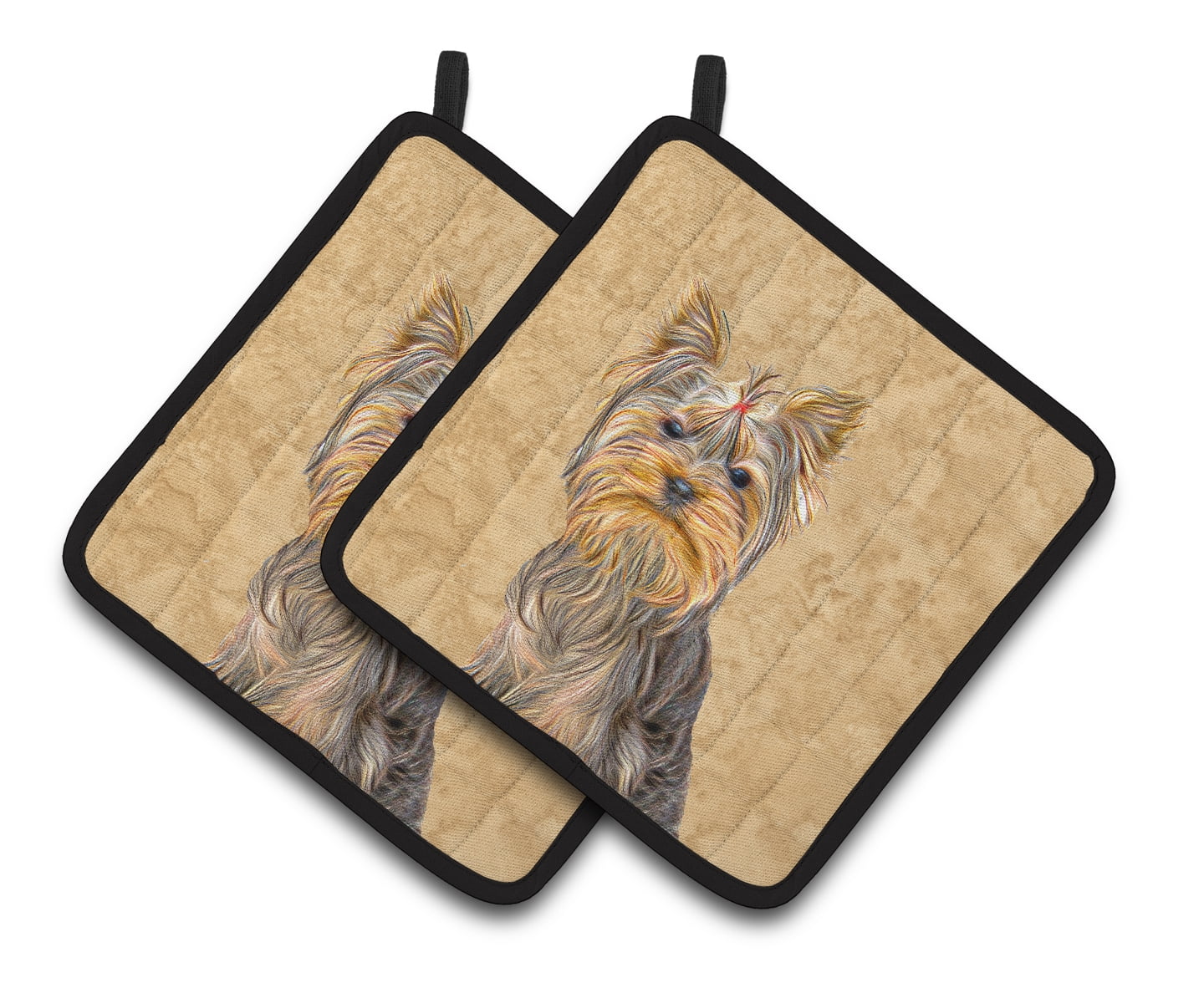 Carolines Treasures KJ1227PTHD Yorkie Pair of Pot Holders , 7.5HX7.5W, multicolor