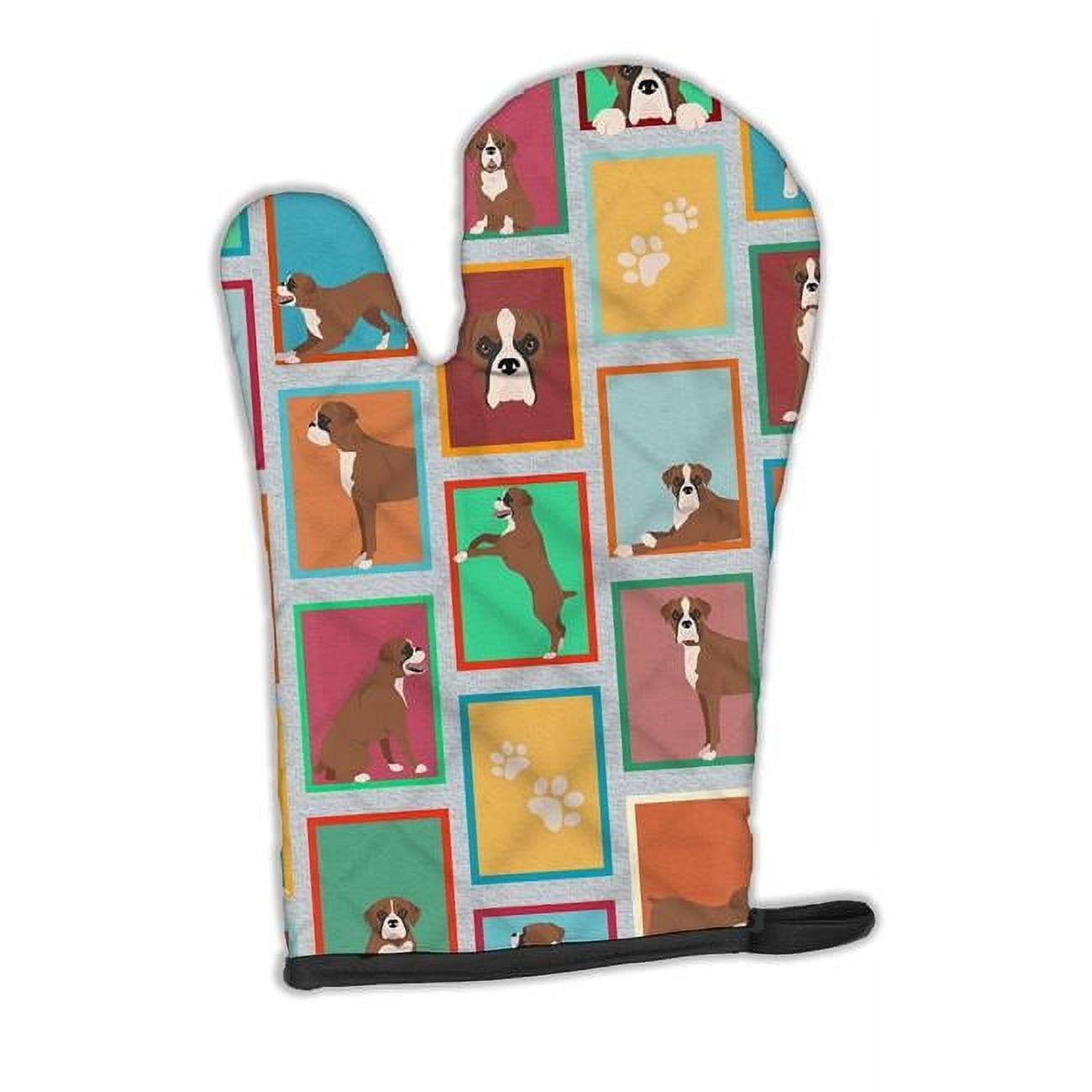 Carolines Treasures MLM1177OVMT 12 x 8.5 in. Unisex Lots of Flashy Fawn Boxer Oven Mitt
