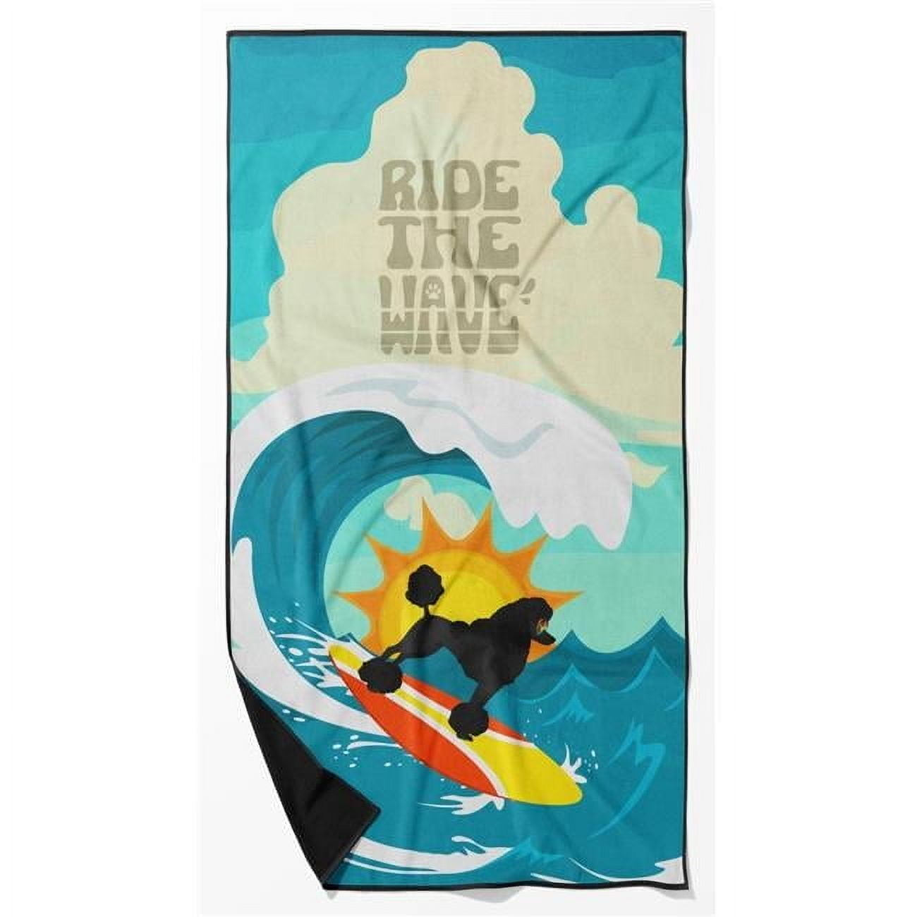 Carolines Treasures MLM1258TWL3060 60 x 30 in. Unisex Surfer Dog Standard Black Poodle Premium Beach Towel