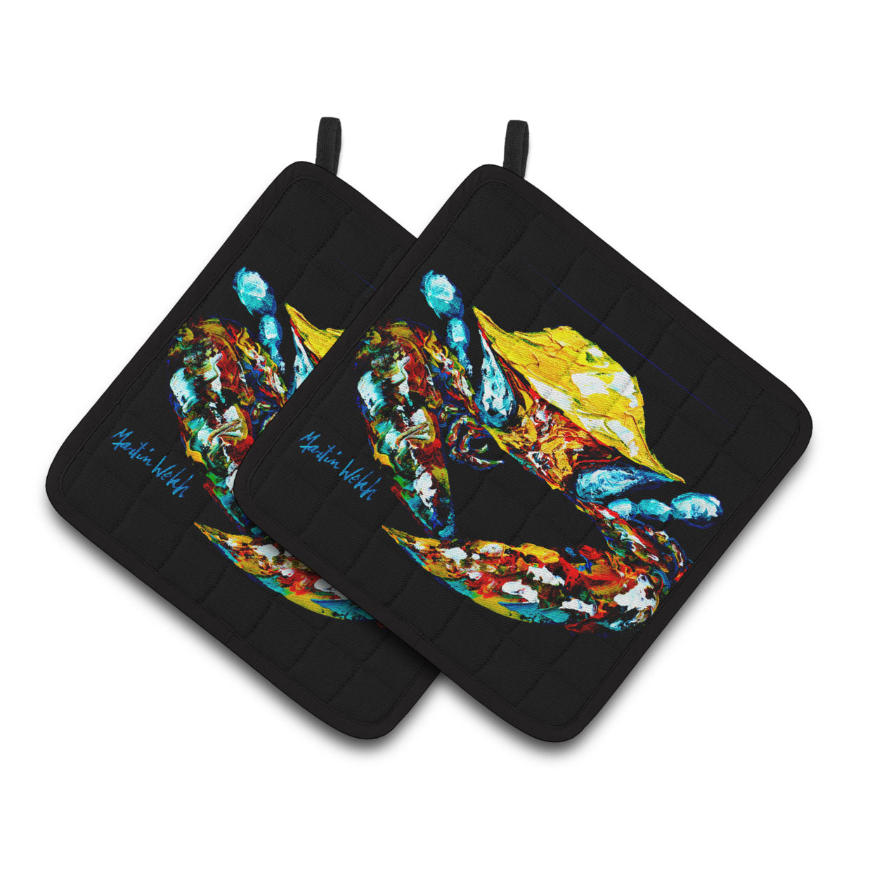 Carolines Treasures MW1150PTHD Sand Dance Turtle Pair of Pot Holders , 7.5HX7.5W, multicolor