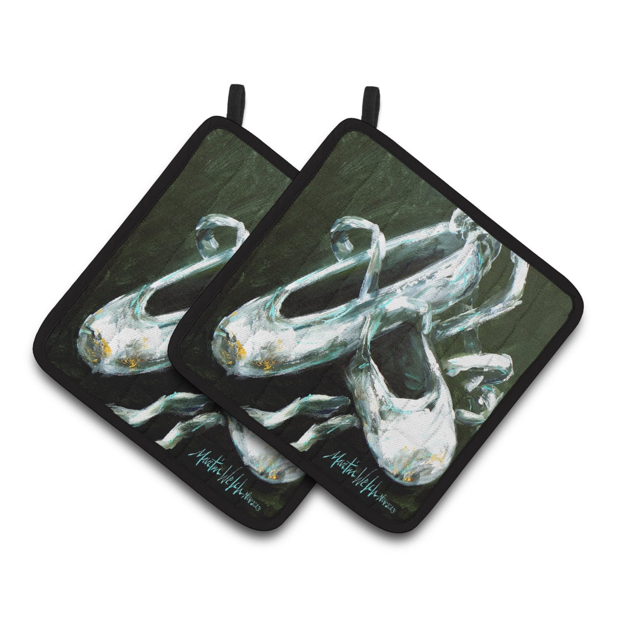 Ballet Golden Toes Pair of Pot Holders