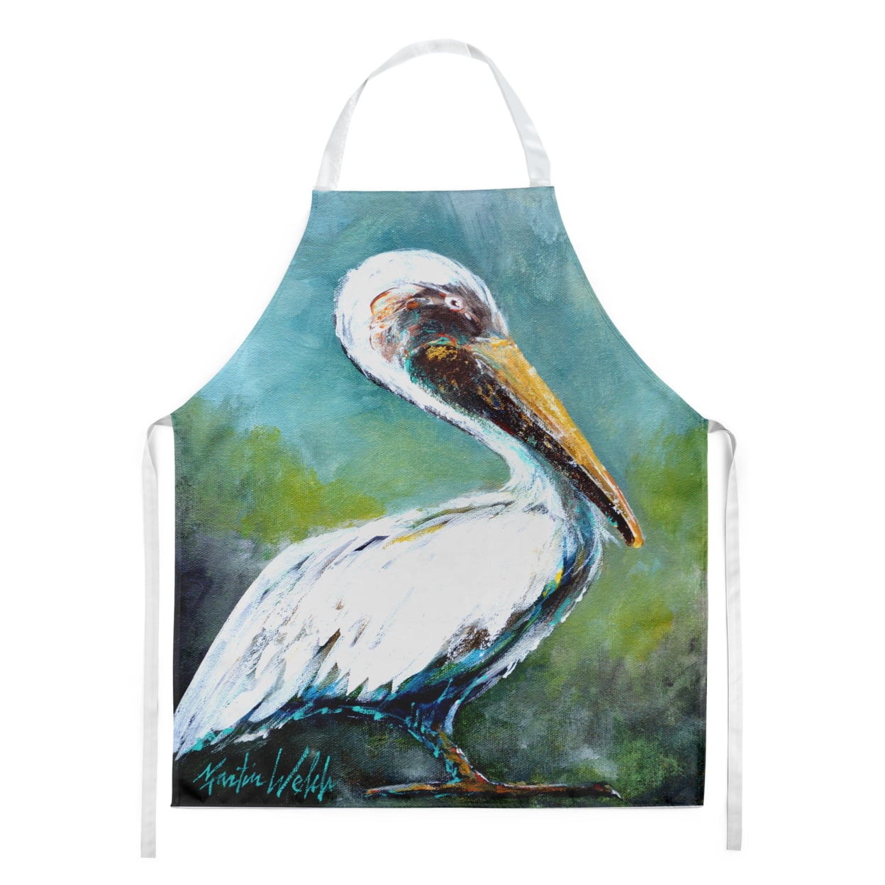 Carolines Treasures MW1245APRON Blue Stand Pelican Apron Large multicolor