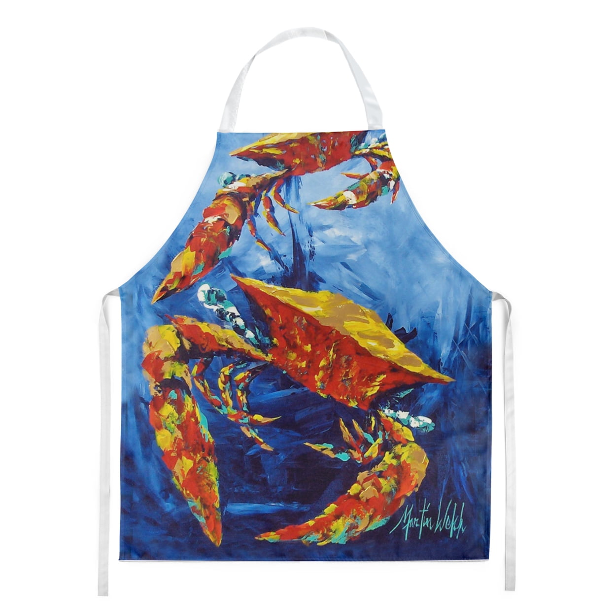 Carolines Treasures MW1253APRON Puddle O Two Crabs Apron Large multicolor