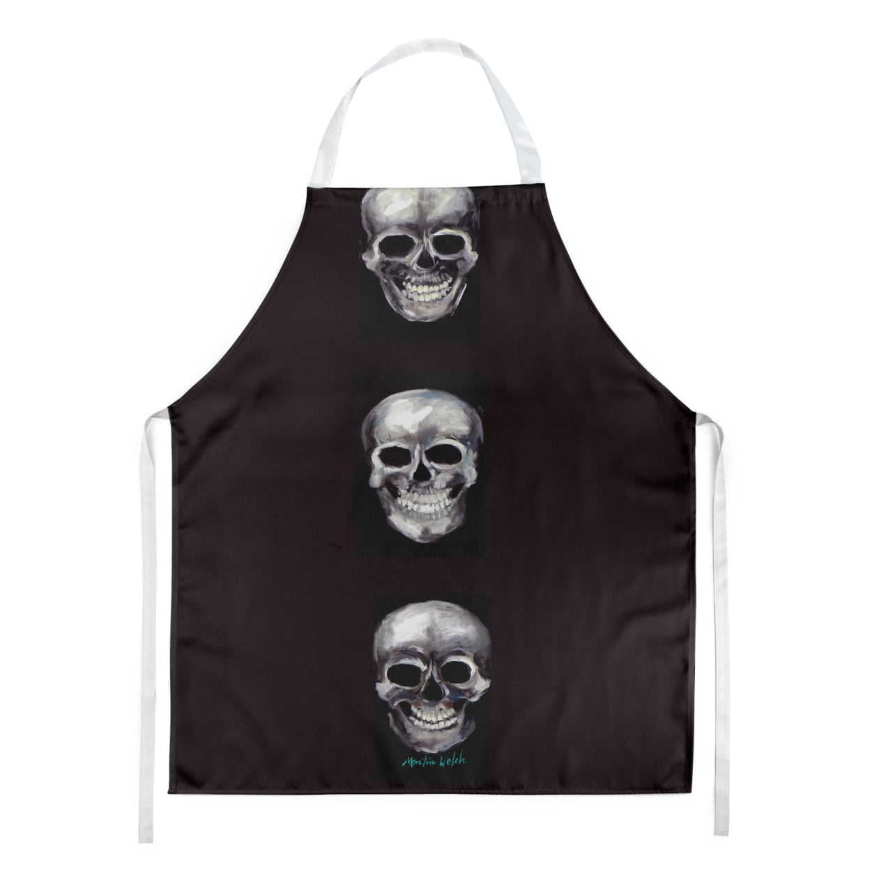 Carolines Treasures MW1255APRON Say Cheese Skulls Apron Large multicolor