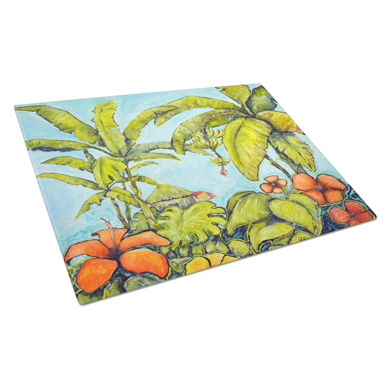 Banana Cabana Glass Cutting Board Large