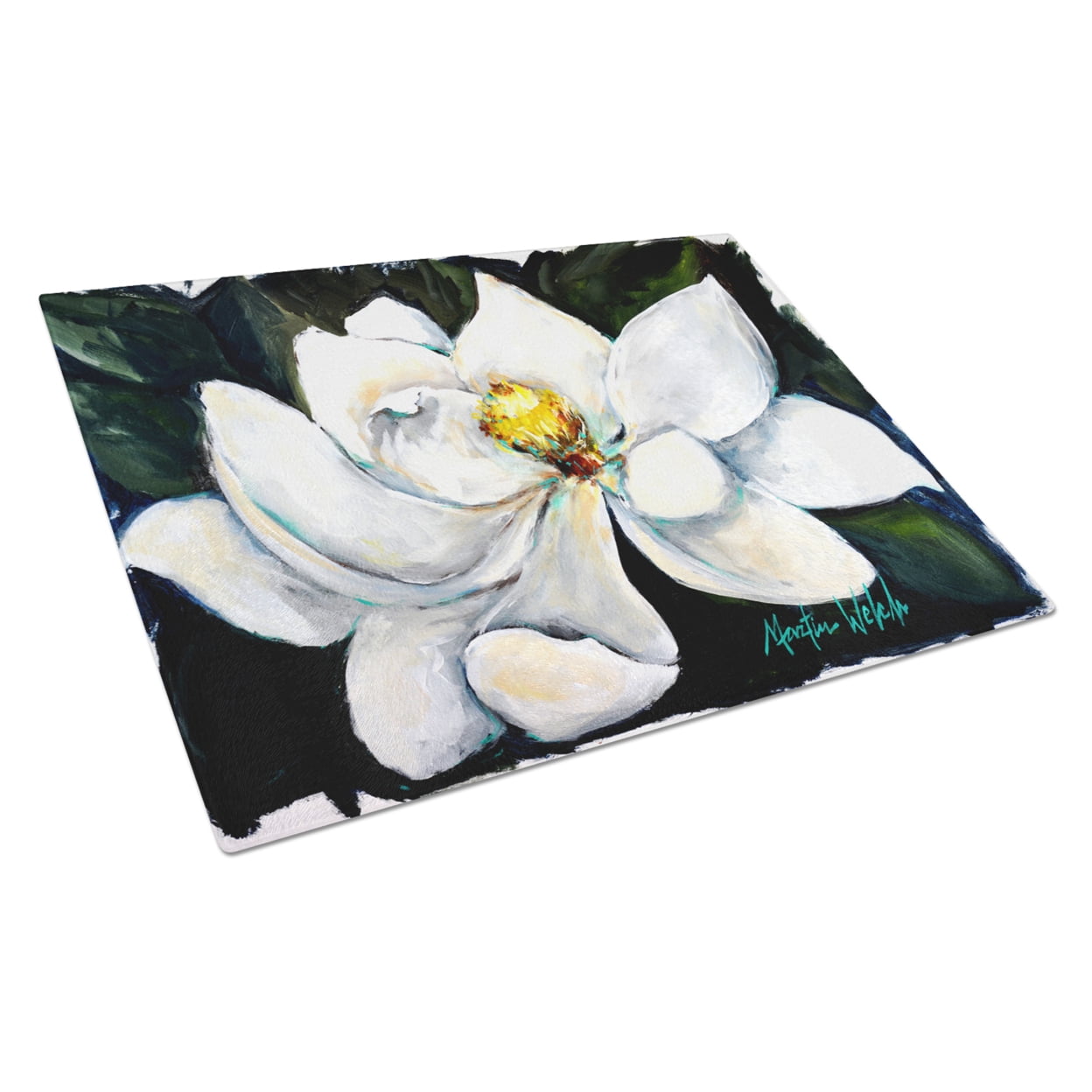 Carolines Treasures MW1282LCB Sweet Magnolia Glass Cutting Board Large, 12H x 16W, multicolor