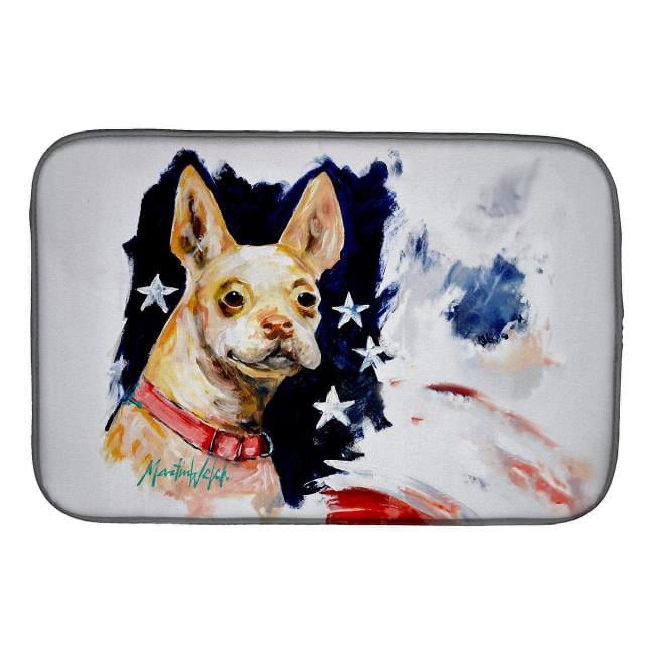 Carolines Treasures MW2038DDM 21 x 14 in. Chevy Boston Terrier Dish Drying Mat