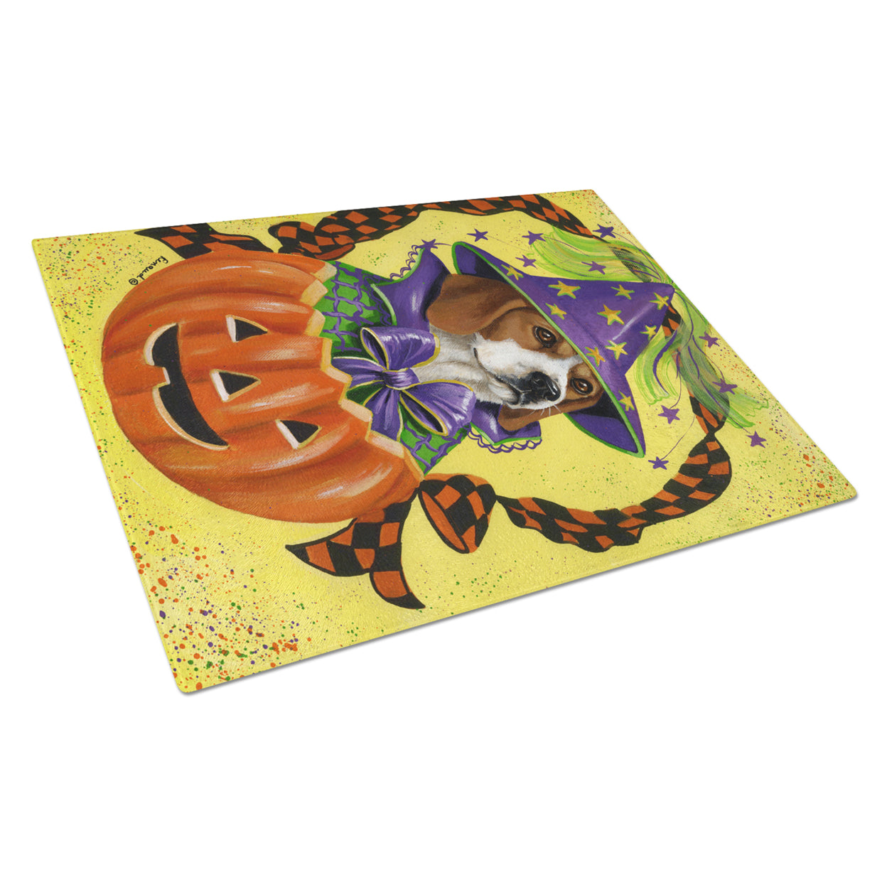 Carolines Treasures PPP3015LCB Beagle Halloweenie Glass Cutting Board Large, 12H x 16W, multicolor