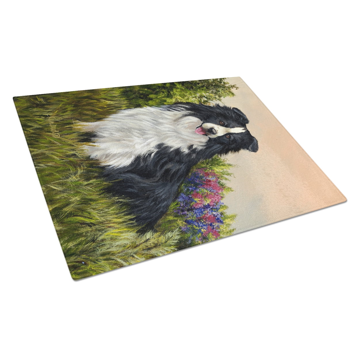 Carolines Treasures PPP3031LCB Border Collie Simplicity Glass Cutting Board Large, 12H x 16W, multicolor
