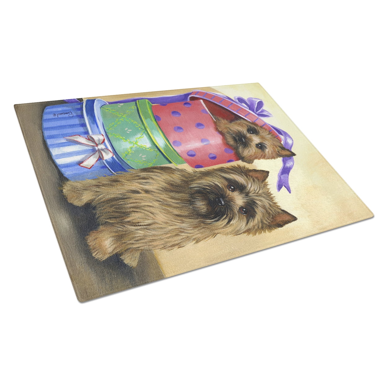 Carolines Treasures PPP3045LCB Cairn Terrier Boudoir Glass Cutting Board Large, 12H x 16W, multicolor