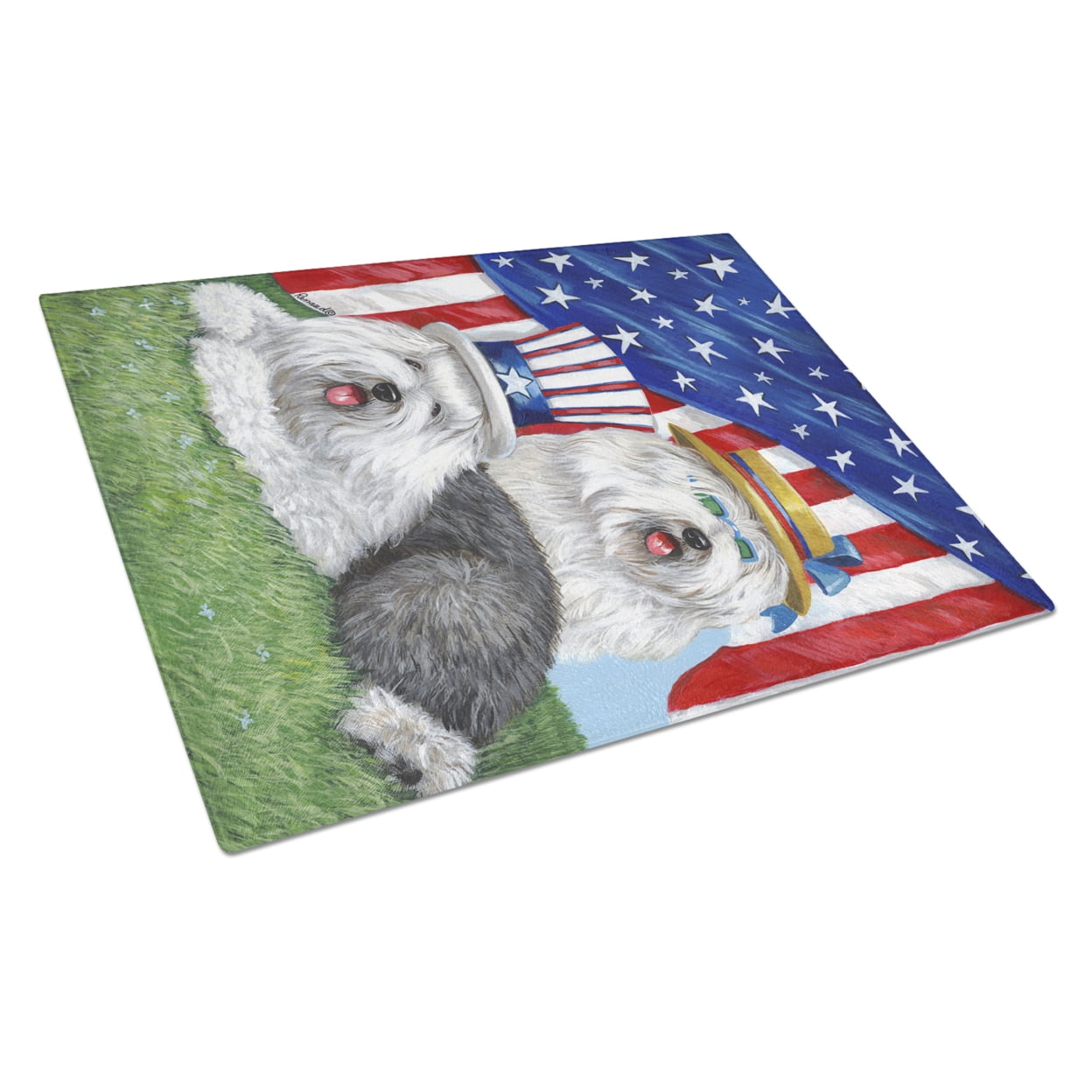 Carolines Treasures PPP3121LCB Old English SheepdogGlass Cutting Board Large, 12H x 16W, multicolor