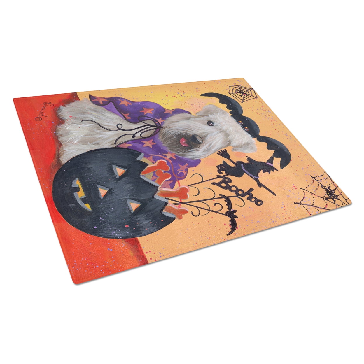 Carolines Treasures PPP3136LCB Wheaten Terrier Halloween Glass Cutting Board Large, 12H x 16W, multicolor