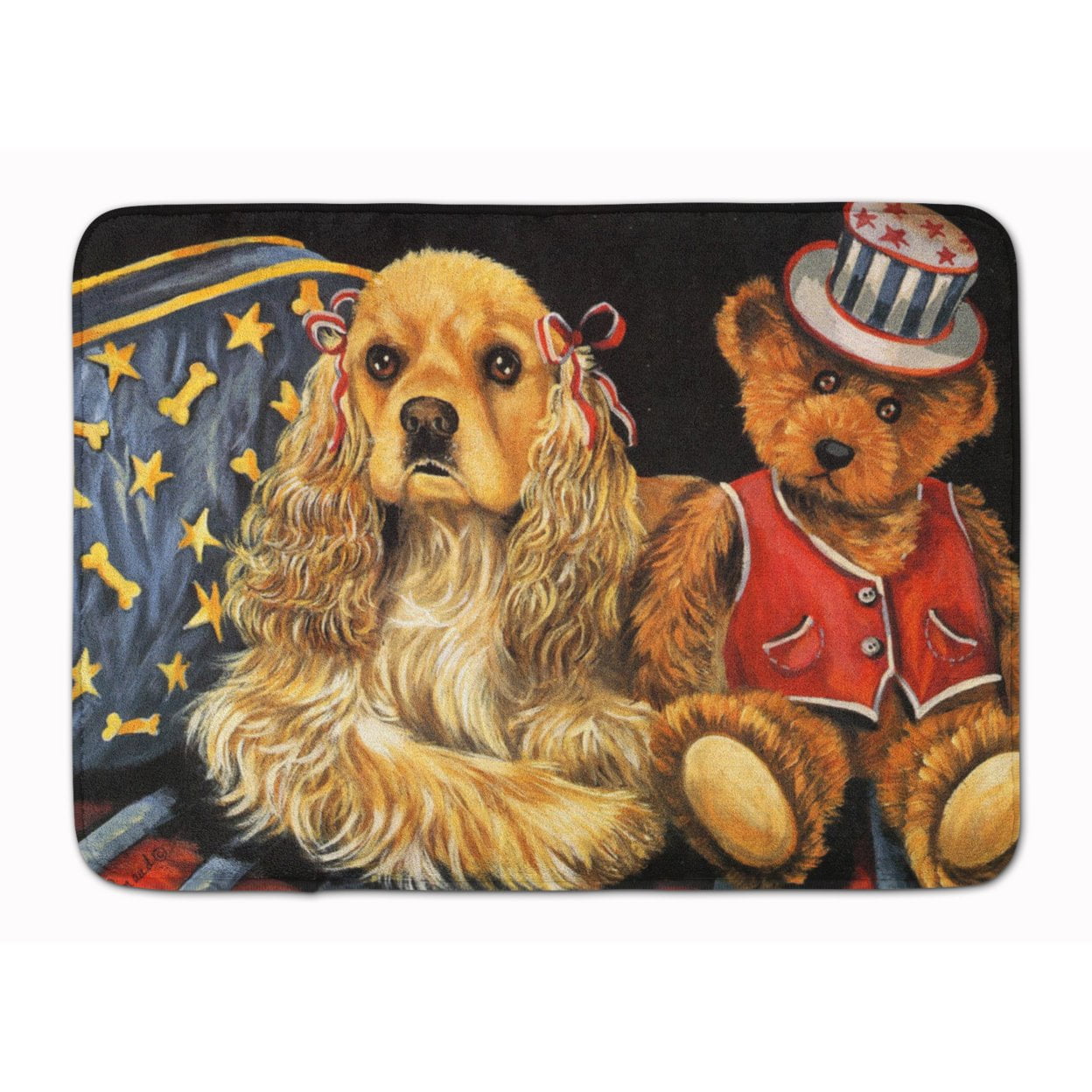 Cocker Spaniel Annie and Henri Machine Washable Memory Foam Mat