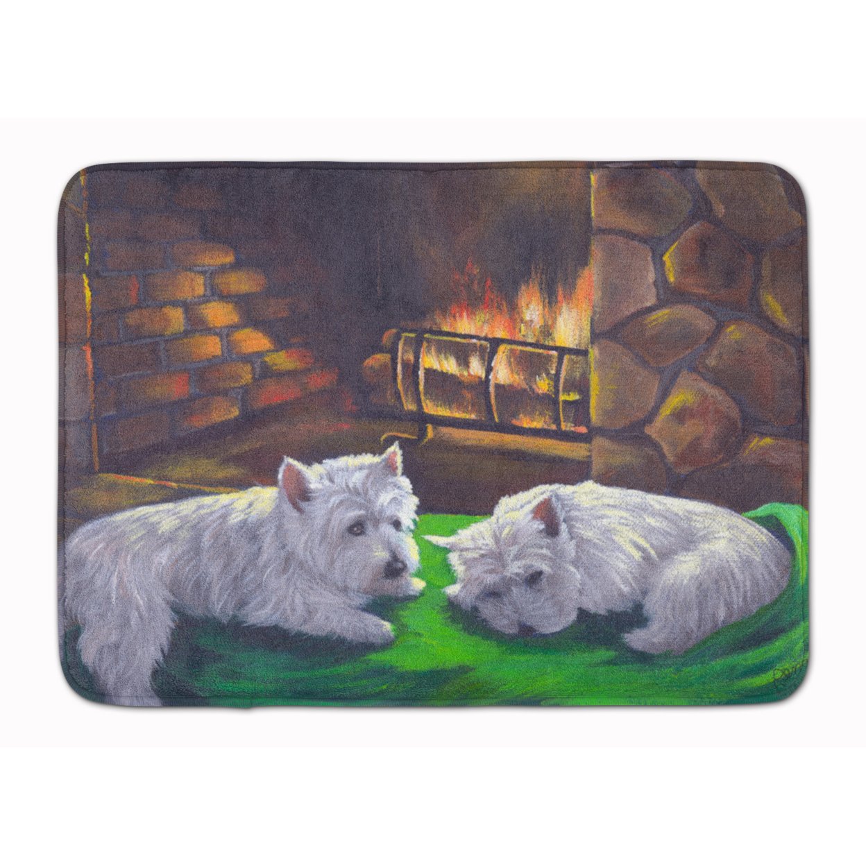 Carolines Treasures PPP3276RUG Westie A Winters Night Bath Mat Machine Washable  Anti-fatigue Memory Foam Kitchen Rug