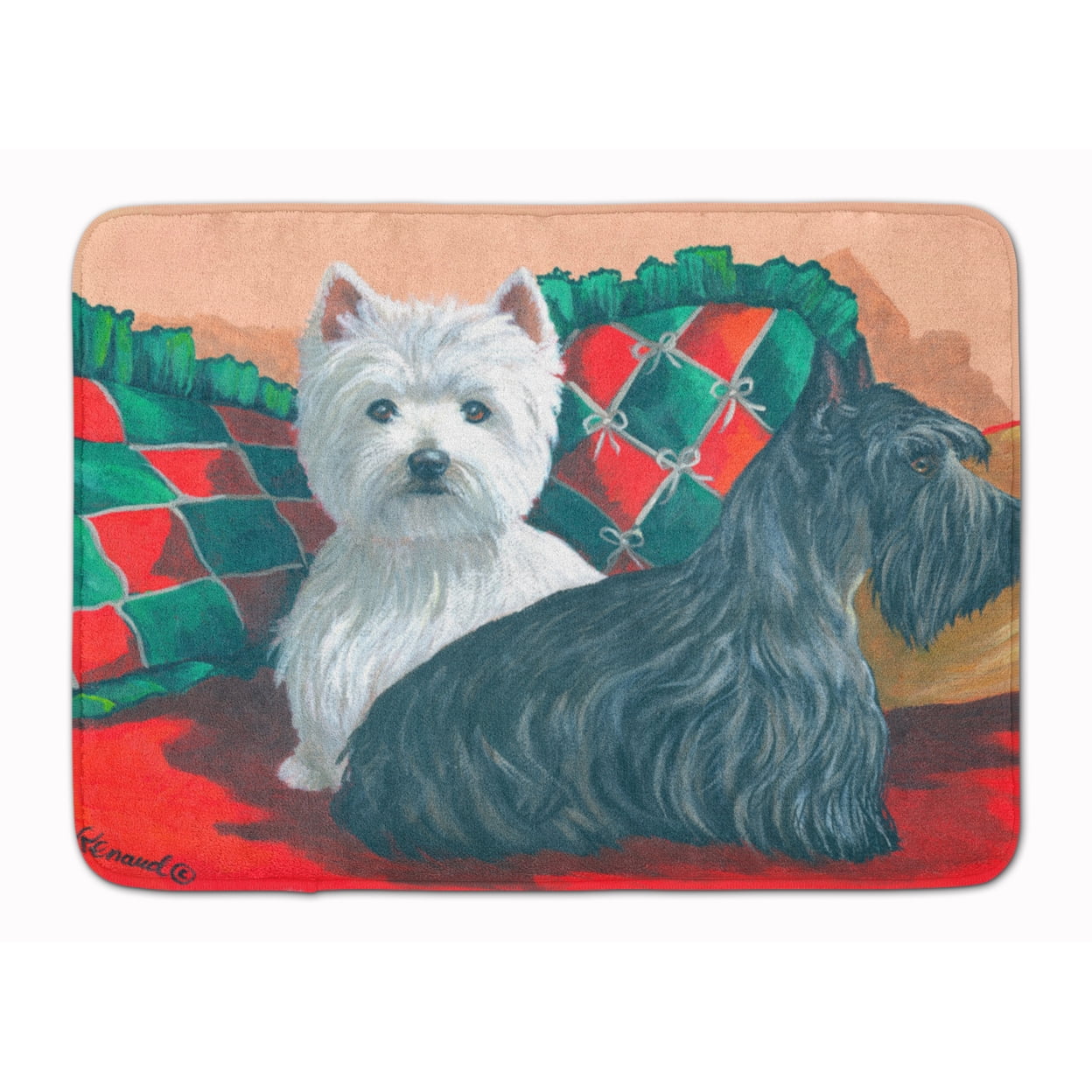 Westie and Scottie Great Scots Machine Washable Memory Foam Mat