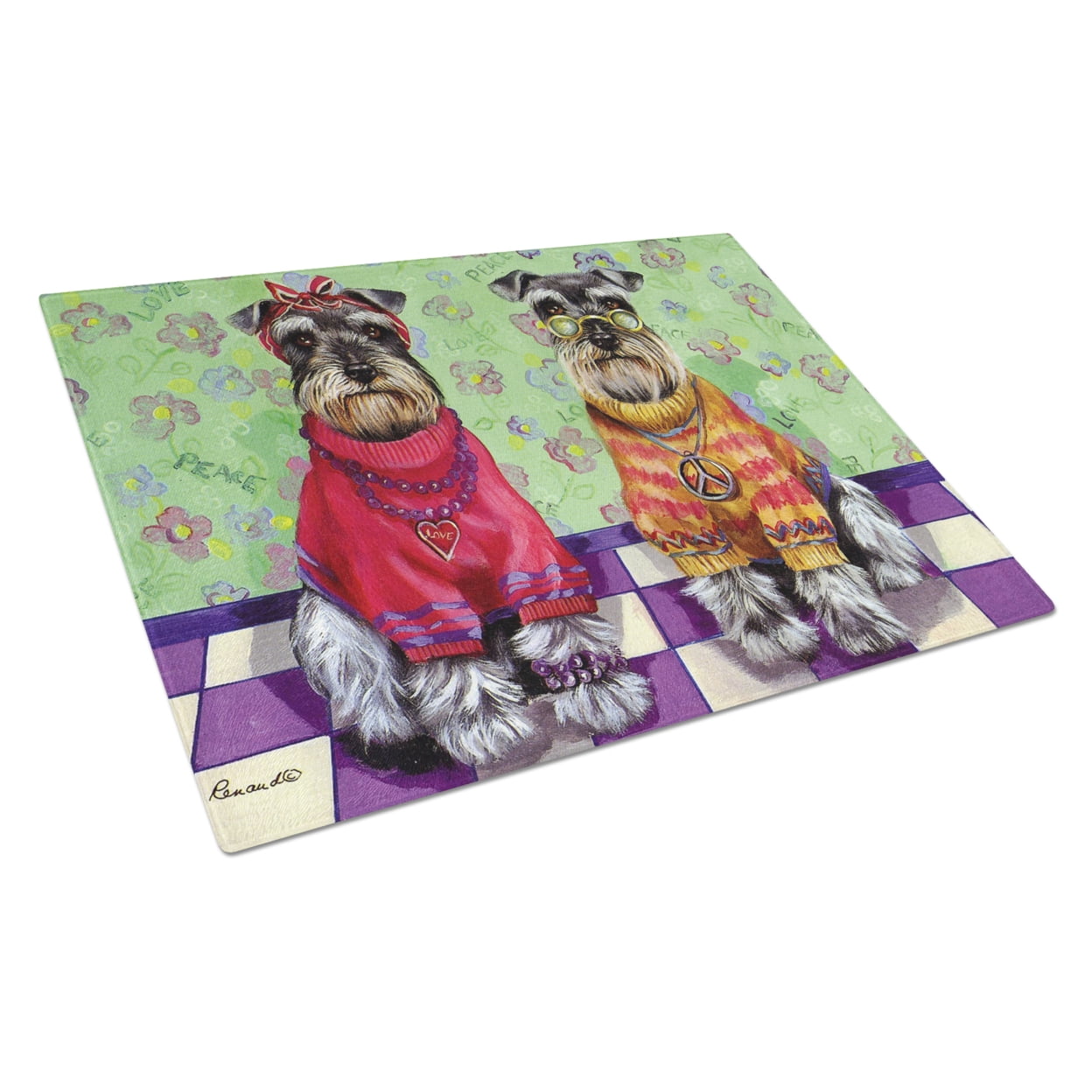 Carolines Treasures PPP3333LCB Glass Cutting Board Large, 12H x 16W, multicolor