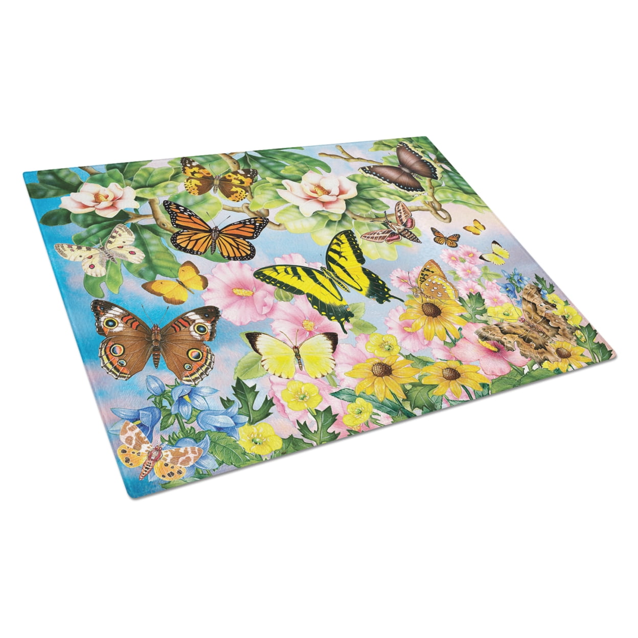 Carolines Treasures PRS4043LCB North Butterflies Glass Cutting Board Large, 12H x 16W, multicolor