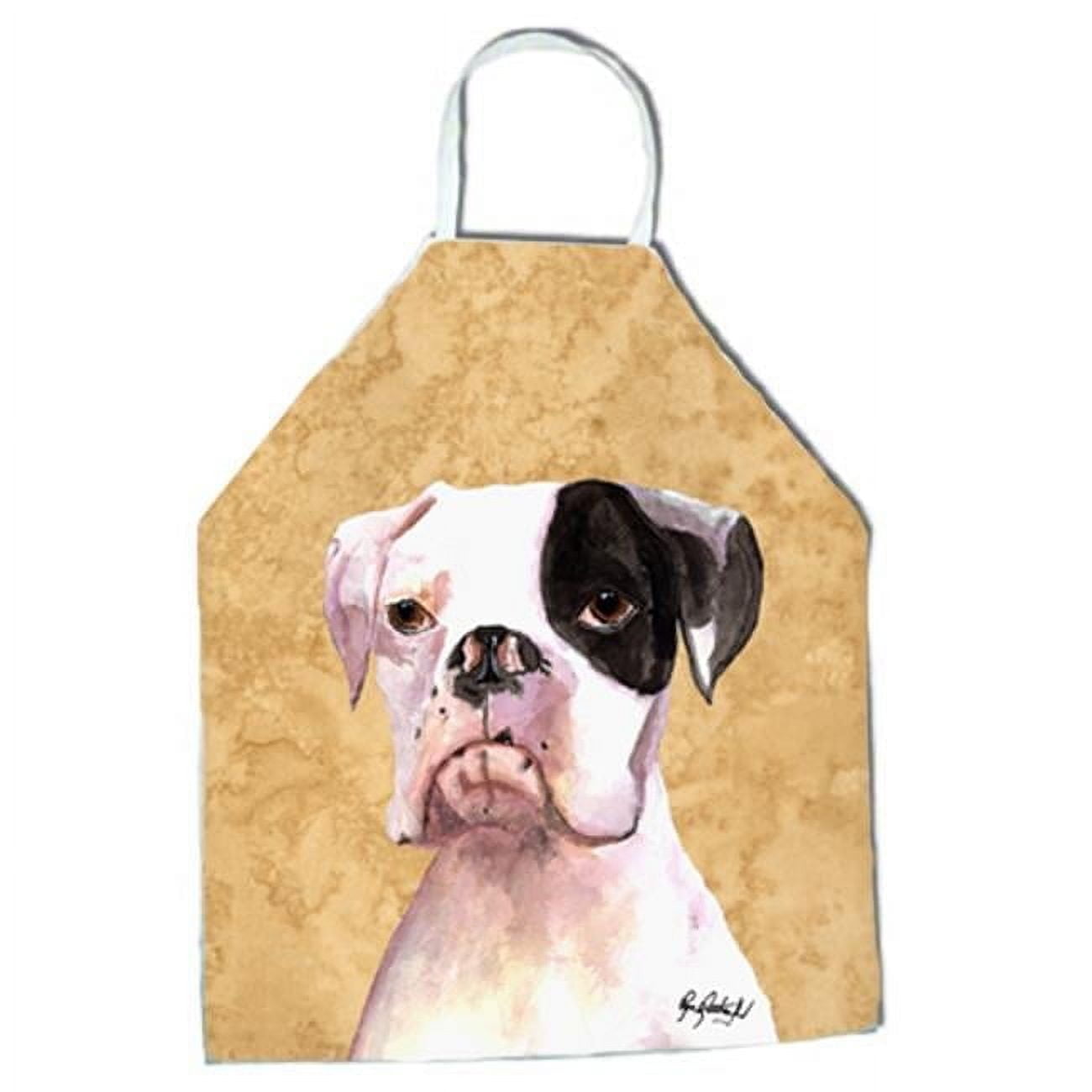 Carolines Treasures RDR3019APRON Cooper the Boxer Wipe your Paws Apron Large multicolor