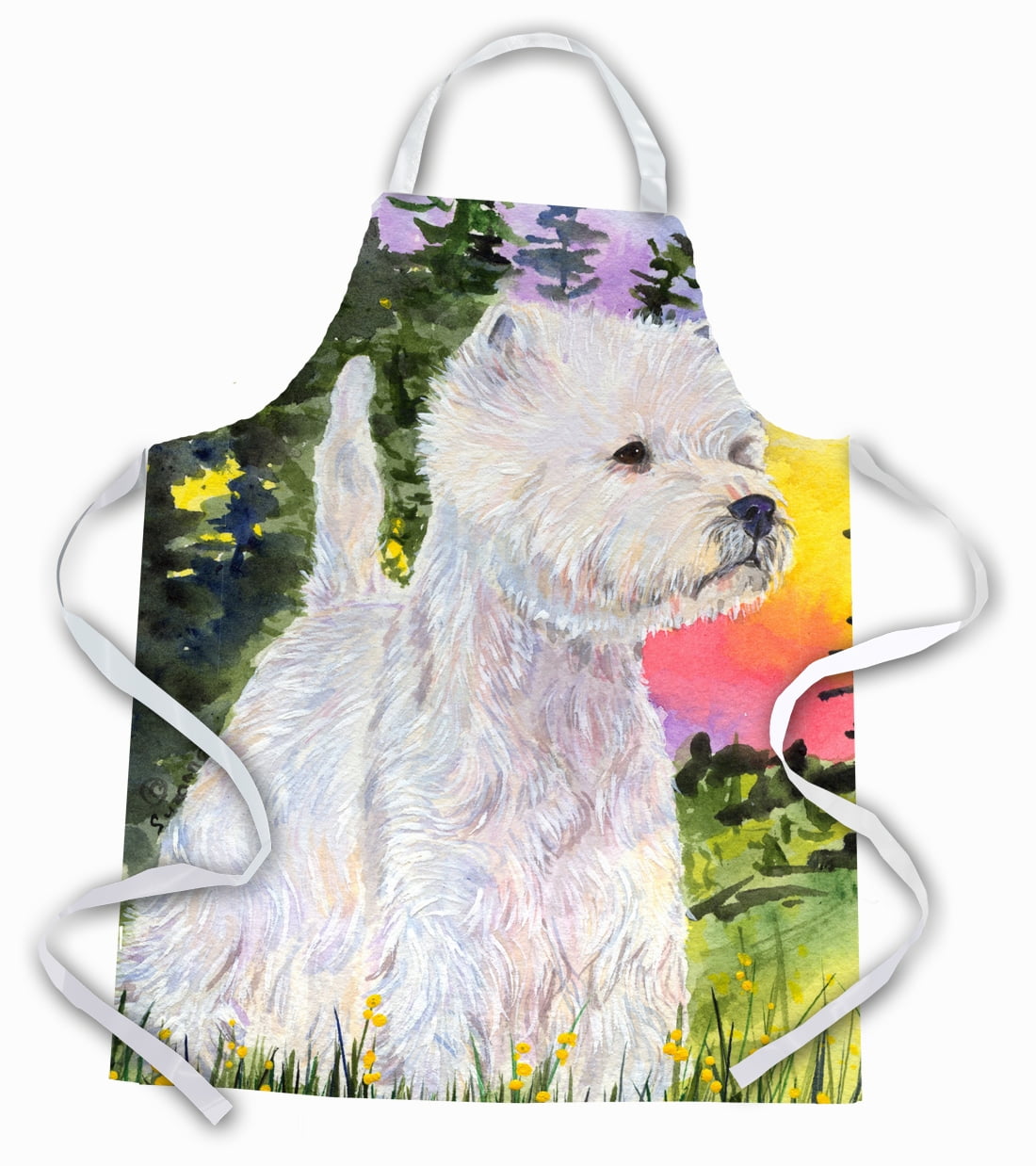 Carolines Treasures SS1067APRON Westie Apron Large multicolor