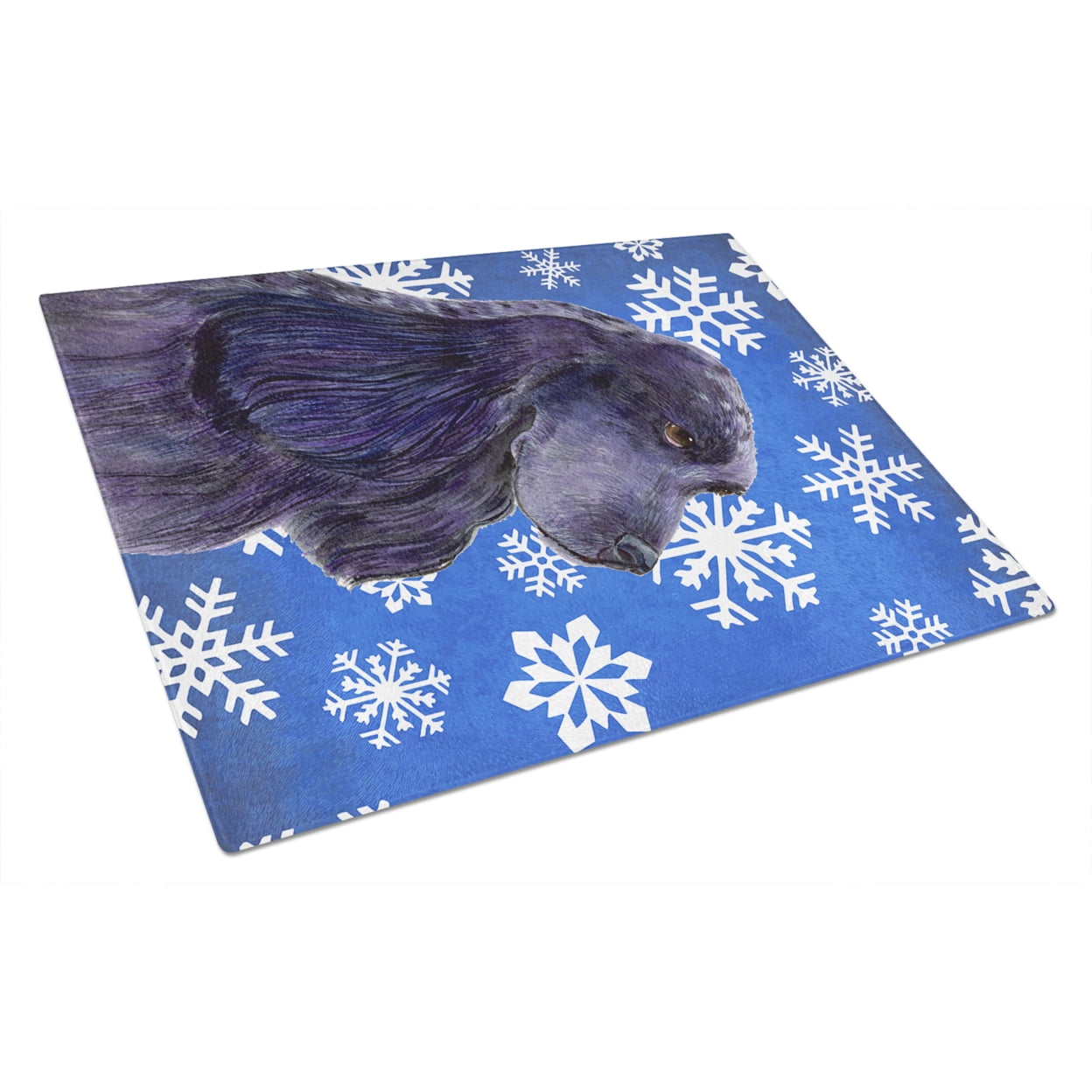 Carolines Treasures SS4609LCB Cocker Spaniel Winter Snowflakes Holiday Glass Cutting Board Large, 12H x 16W, multicolor