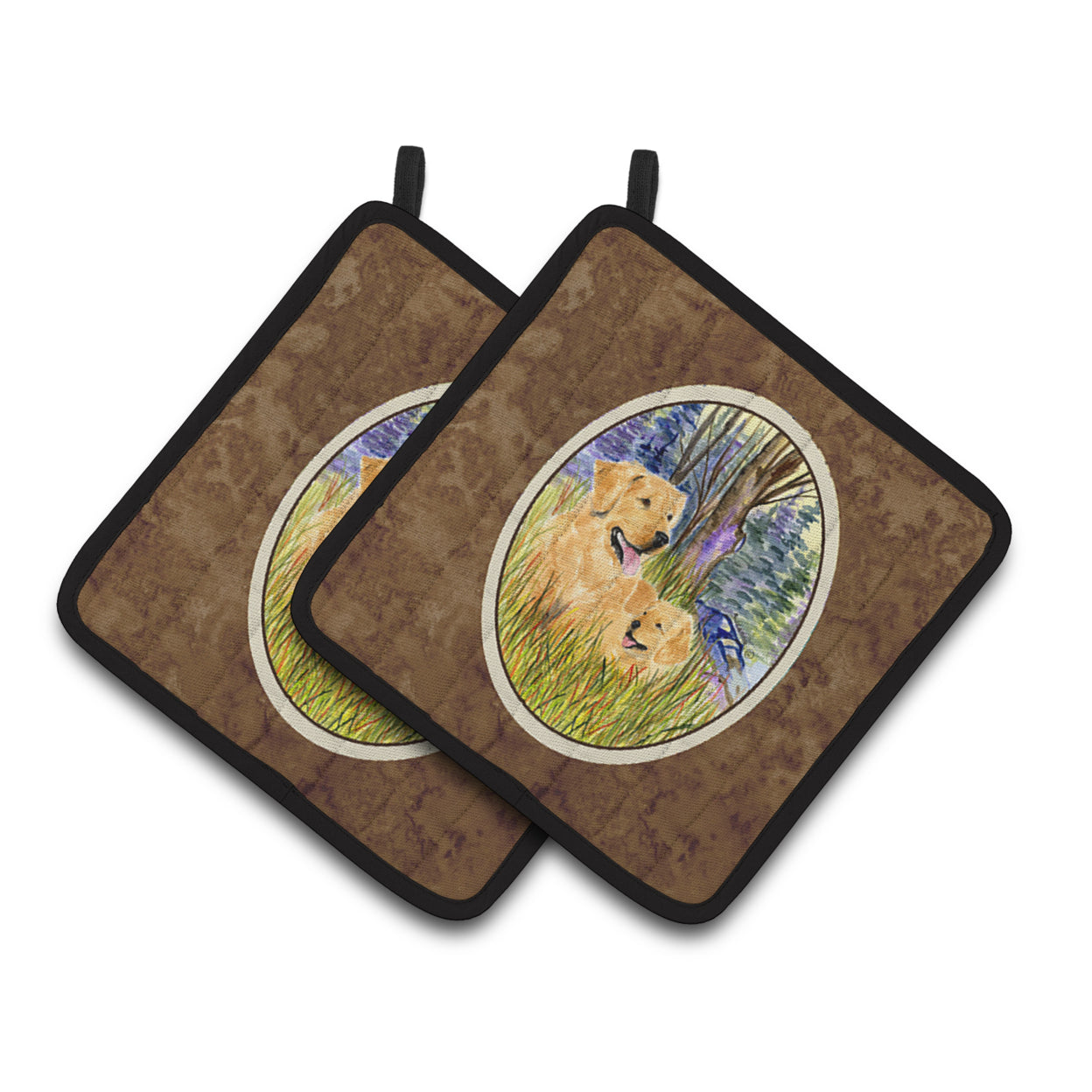 Carolines Treasures SS8014PTHD Golden Retriever Pair of Pot Holders, 7.5HX7.5W, multicolor