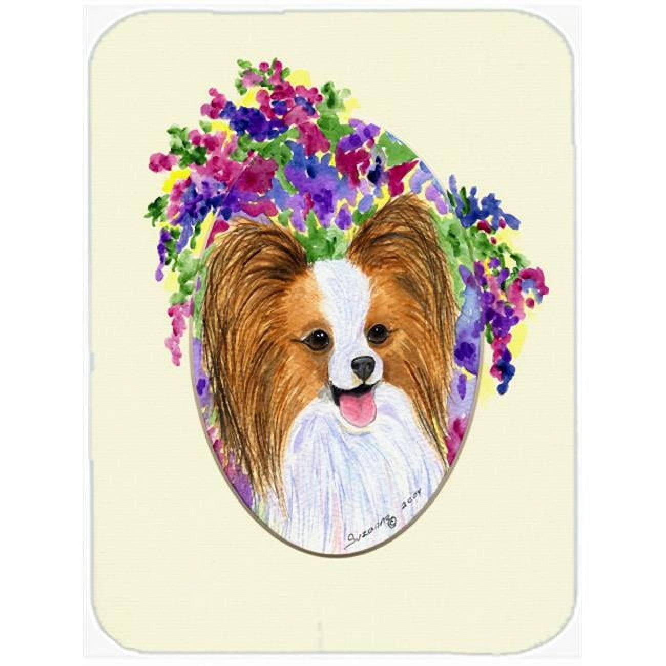 Carolines Treasures SS8074LCB Papillon Glass Cutting Board Large, 12H x 16W, multicolor