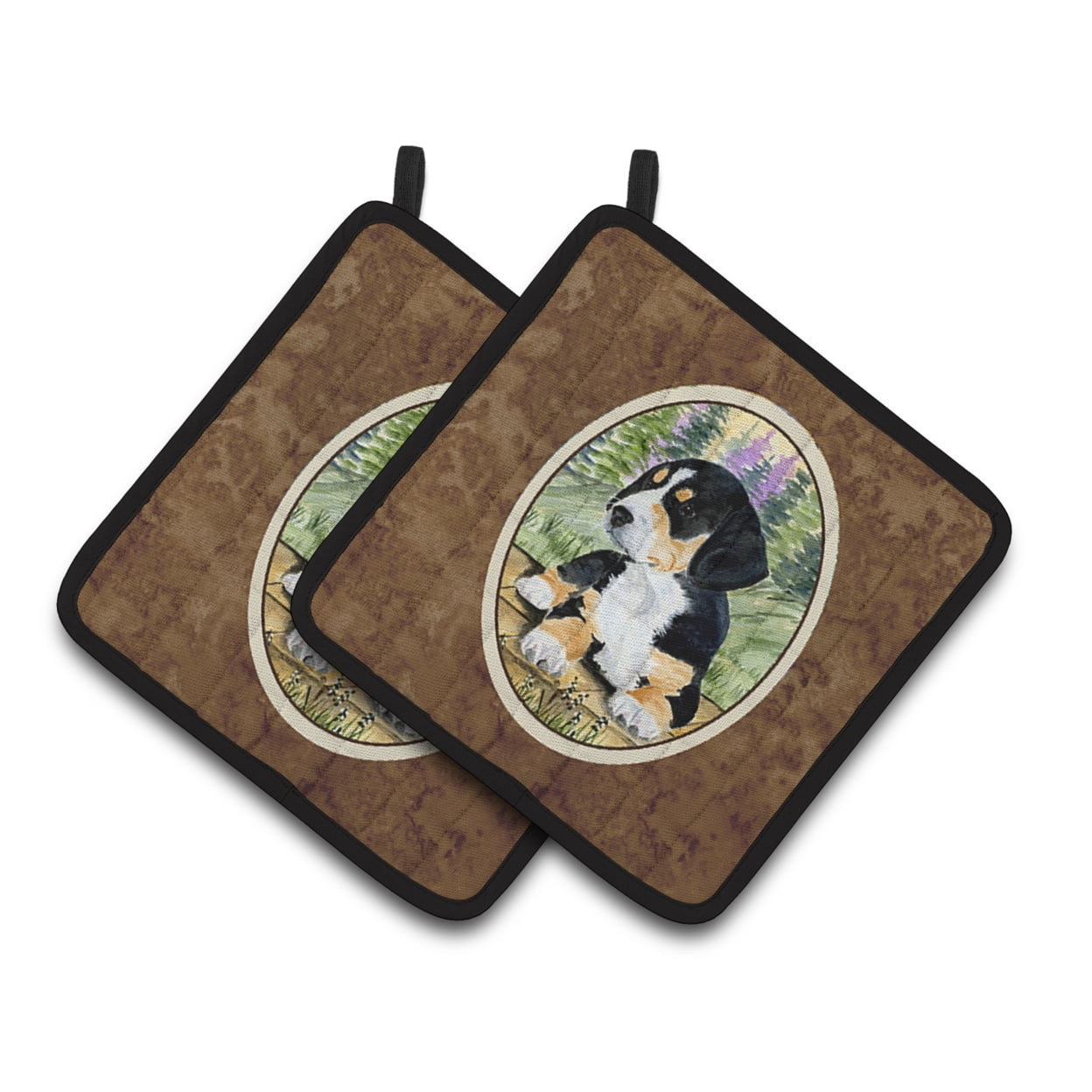 Carolines Treasures SS8132PTHD Entlebucher Mountain Dog Pair of Pot Holders, 7.5HX7.5W, multicolor