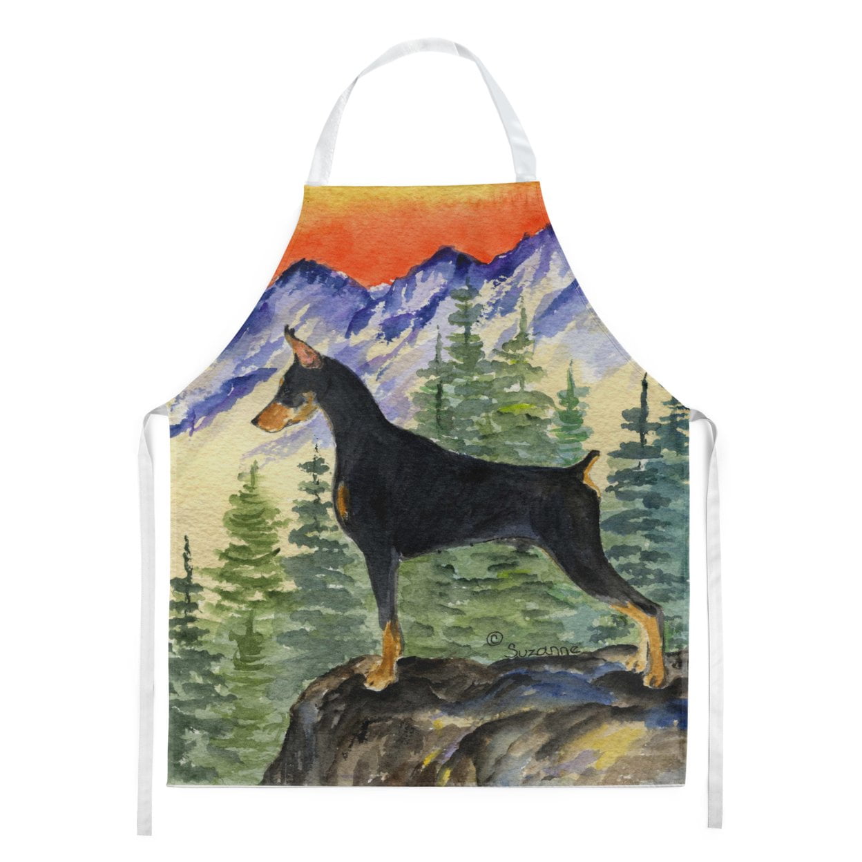 Carolines Treasures SS8284APRON Doberman Apron Large multicolor