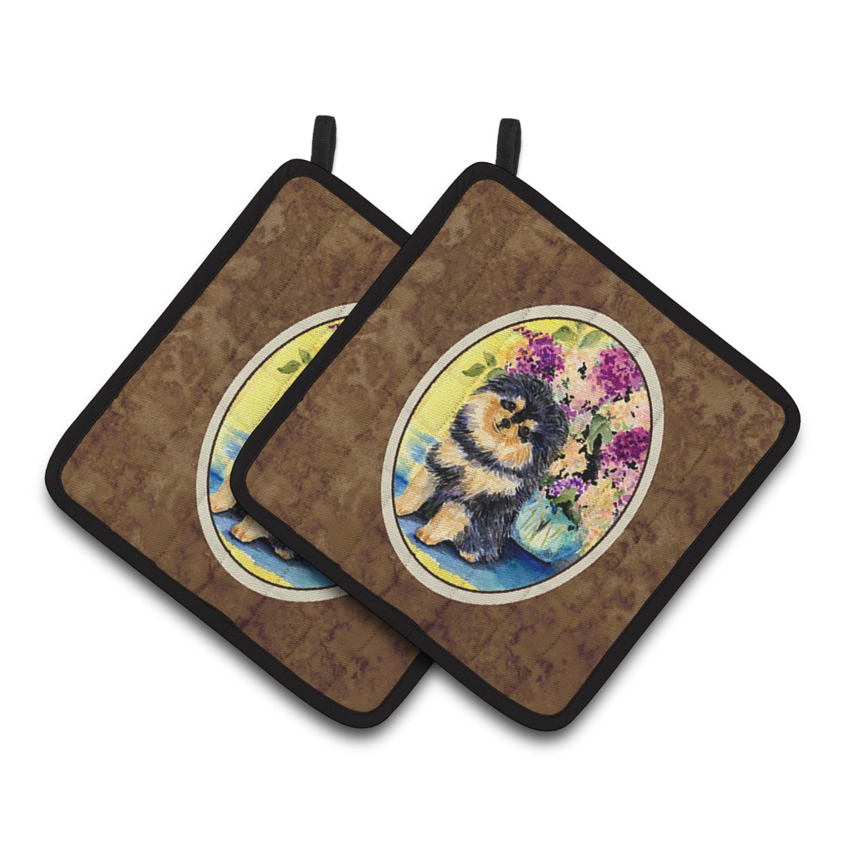 Carolines Treasures SS8290PTHD Pomeranian Pair of Pot Holders, 7.5HX7.5W, multicolor