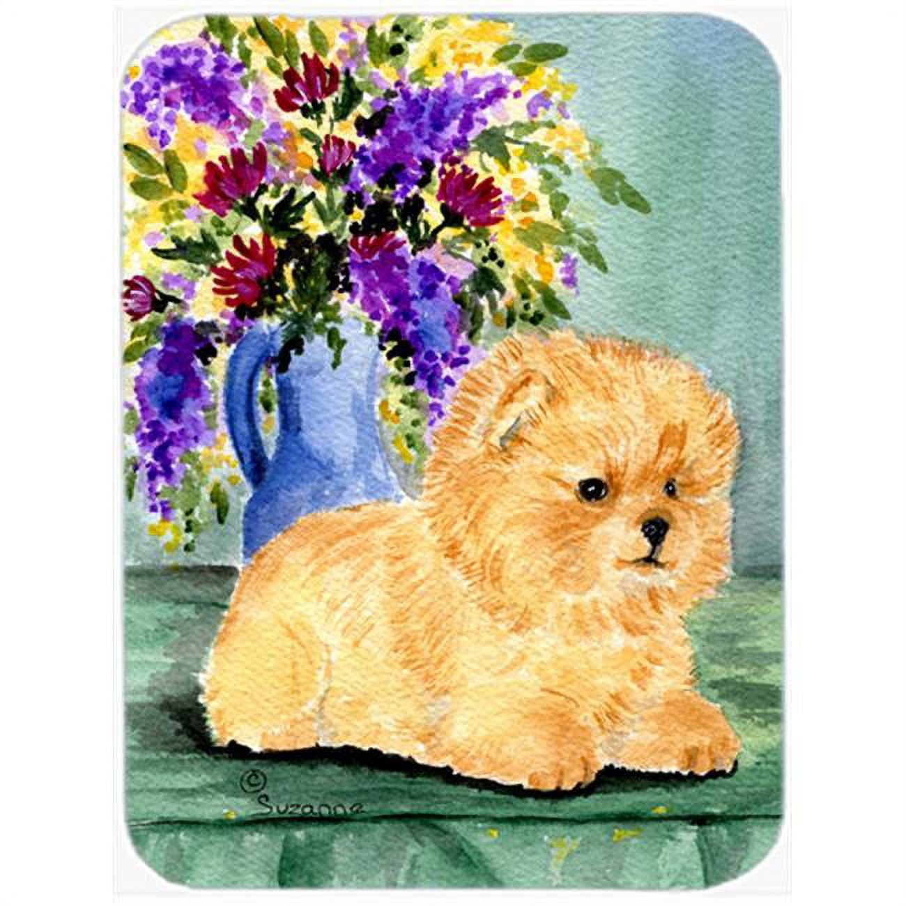 Carolines Treasures SS8302LCB Pomeranian Glass Cutting Board Large, 12H x 16W, multicolor