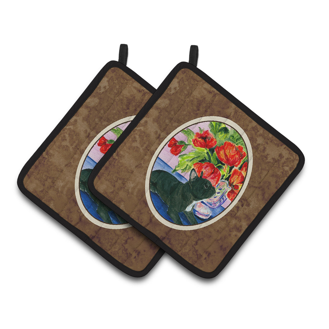 Carolines Treasures SS8308PTHD French Bulldog Pair of Pot Holders, 7.5HX7.5W, multicolor