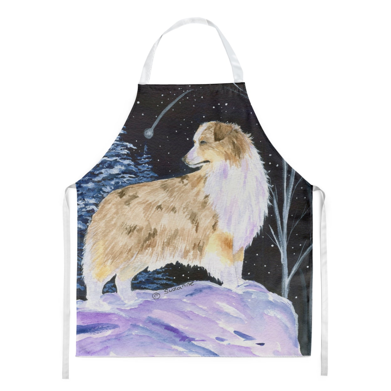 Carolines Treasures SS8359APRON Starry Night Australian Shepherd Apron Large multicolor