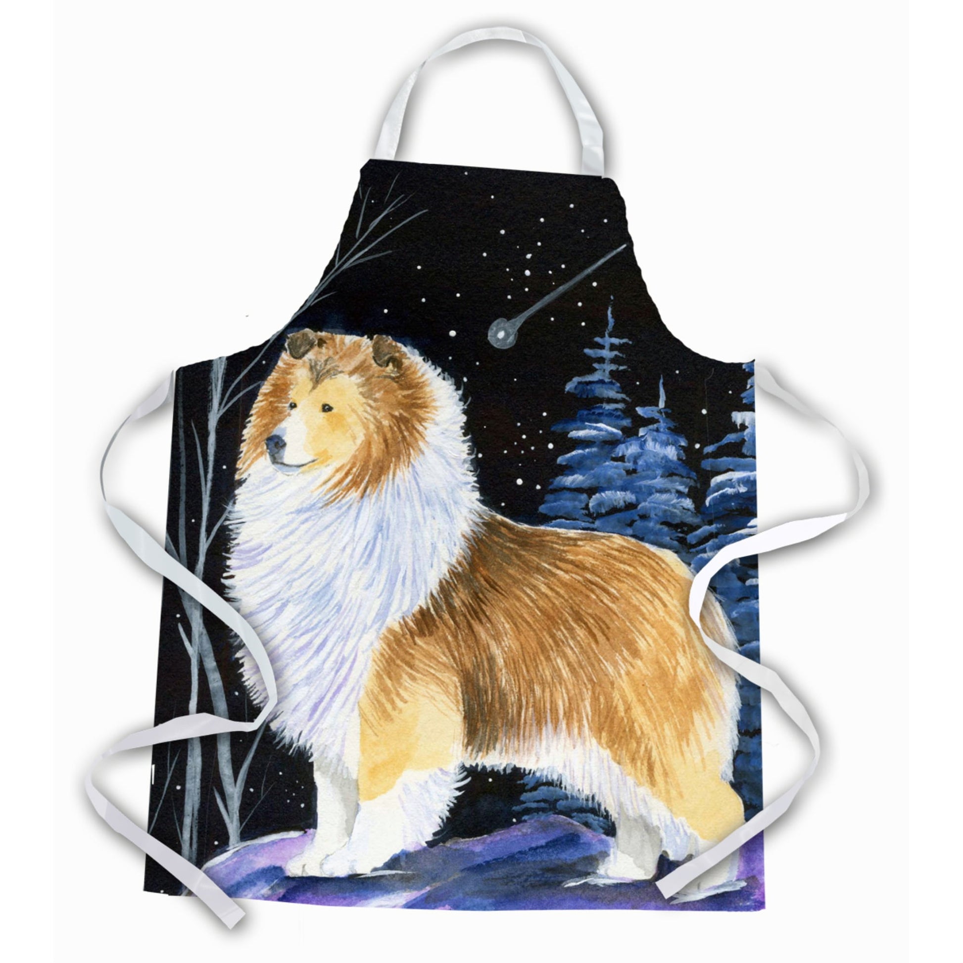 Carolines Treasures SS8368APRON Starry Night Sheltie Apron Large multicolor