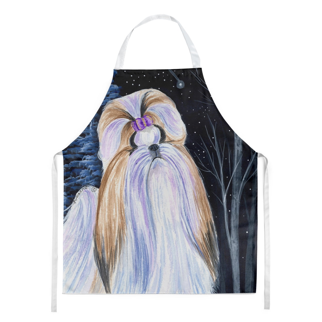Carolines Treasures SS8381APRON Starry Night Shih Tzu Apron Large multicolor