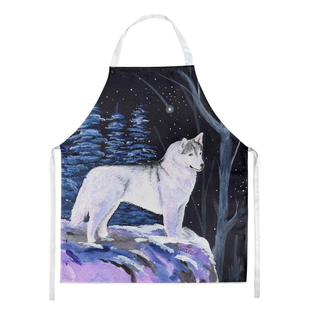 Carolines Treasures SS8400APRON Starry Night Siberian Husky Apron Large multicolor