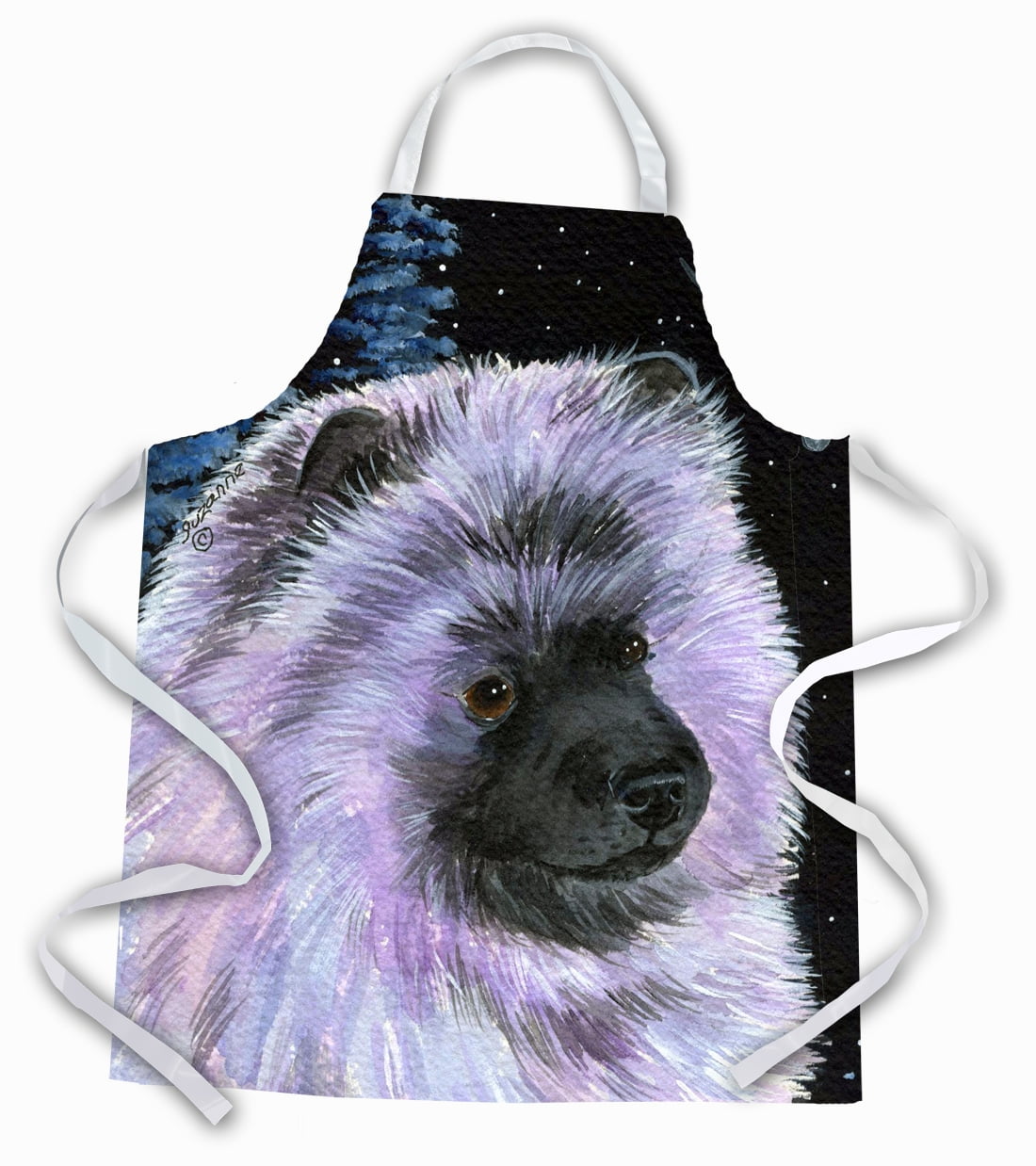 Carolines Treasures SS8412APRON Starry Night Keeshond Apron Large multicolor