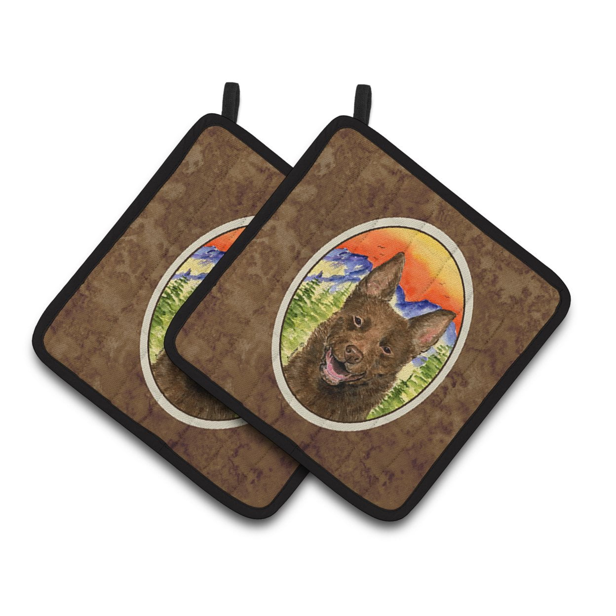 Carolines Treasures SS8422PTHD Australian Kelpie Pair of Pot Holders, 7.5HX7.5W, multicolor