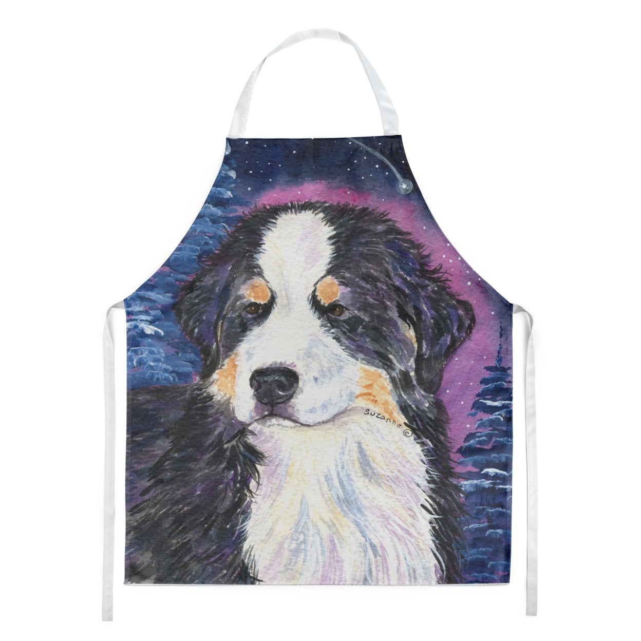 Carolines Treasures SS8446APRON Starry Night Bernese Mountain Dog Apron Large multicolor