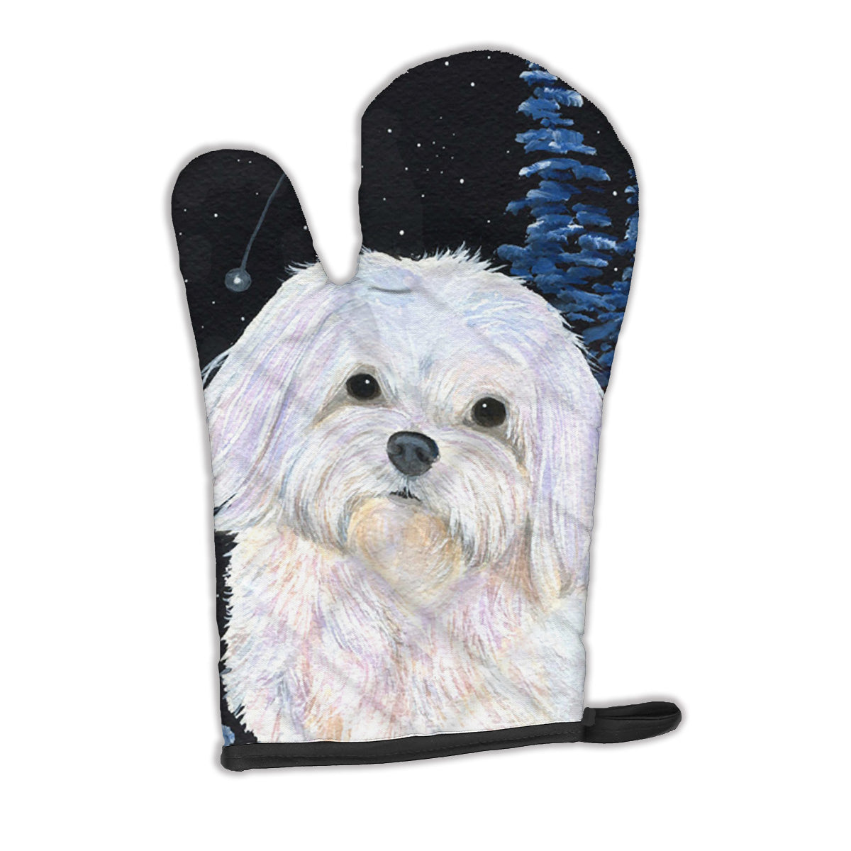 Starry Night Maltese Oven Mitt