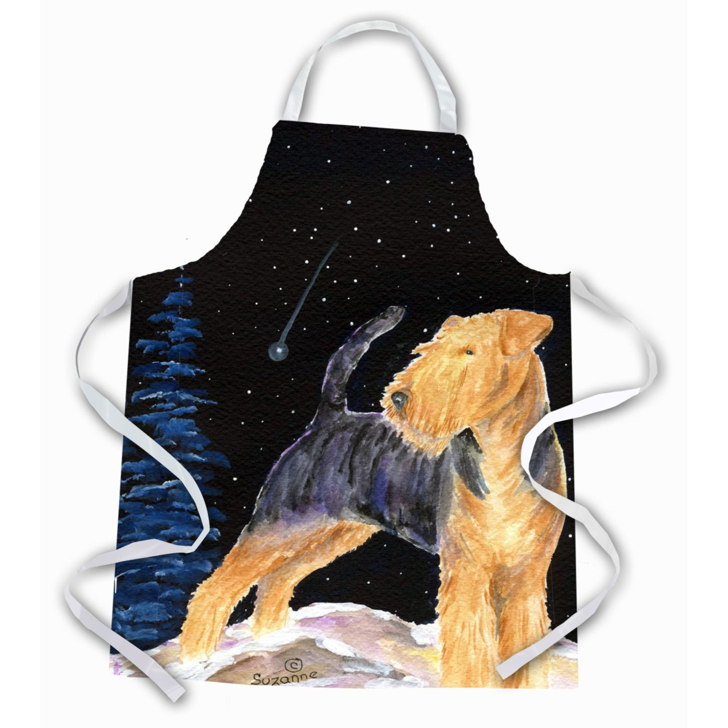 Carolines Treasures SS8464APRON Starry Night Welsh Terrier Apron Large multicolor