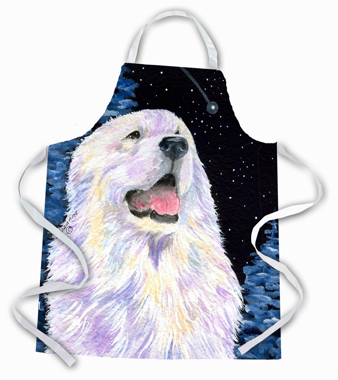 Carolines Treasures SS8466APRON Starry Night Great Pyrenees Apron Large multicolor