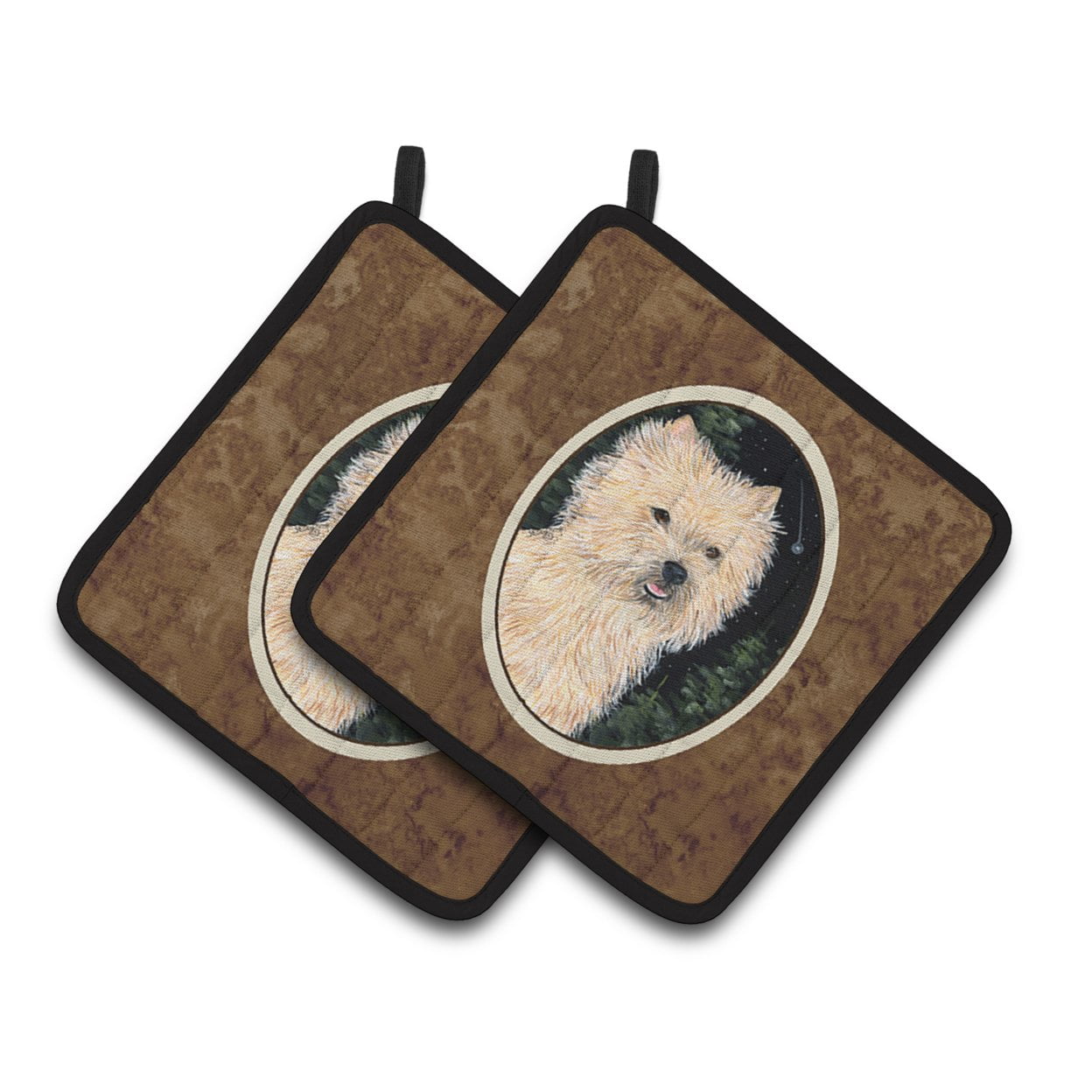 Starry Night Cairn Terrier Pair of Pot Holders
